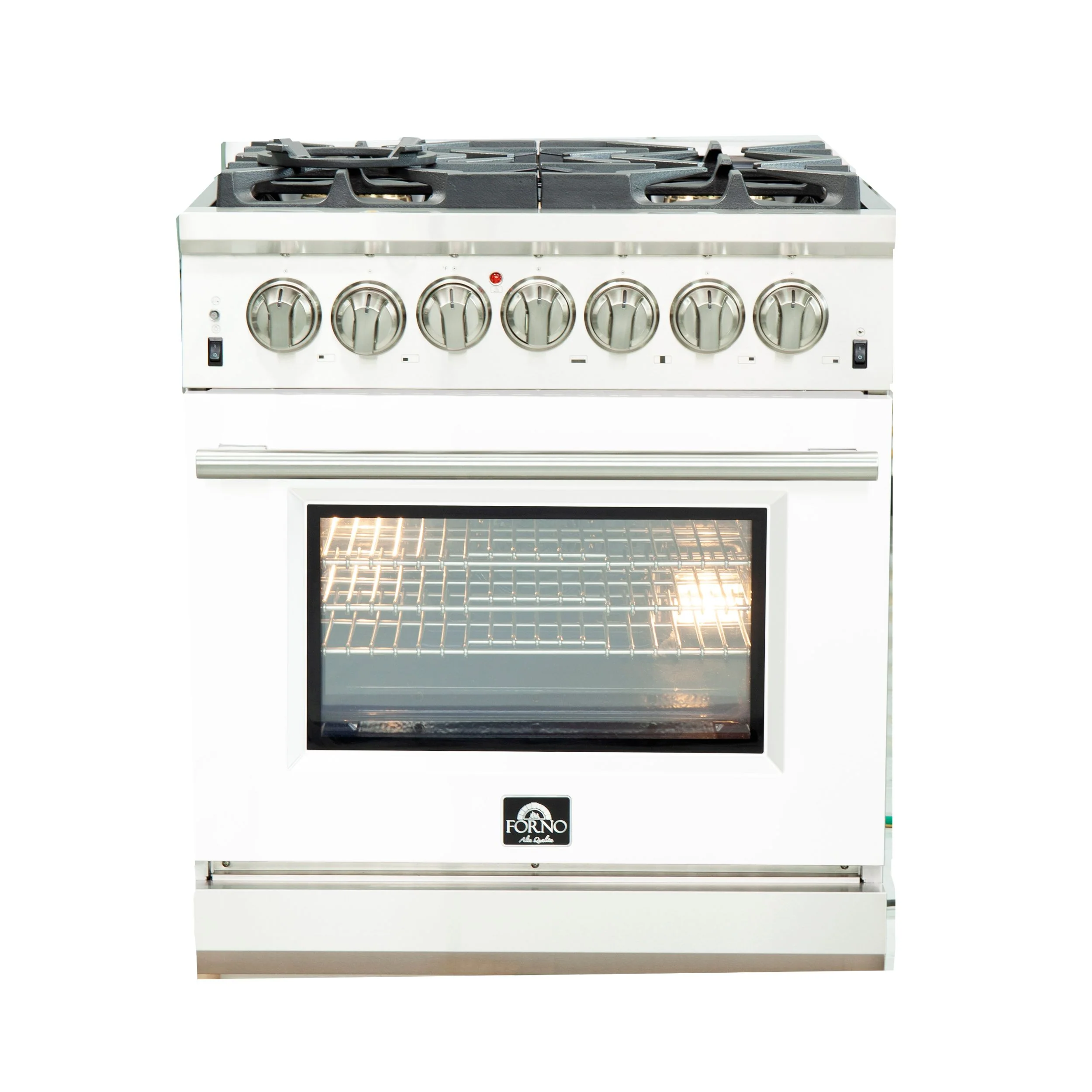 Forno 30 Inch Professional Freestanding Dual Fuel Range in White, FFSGS6187-30WHT - Inhomebuy