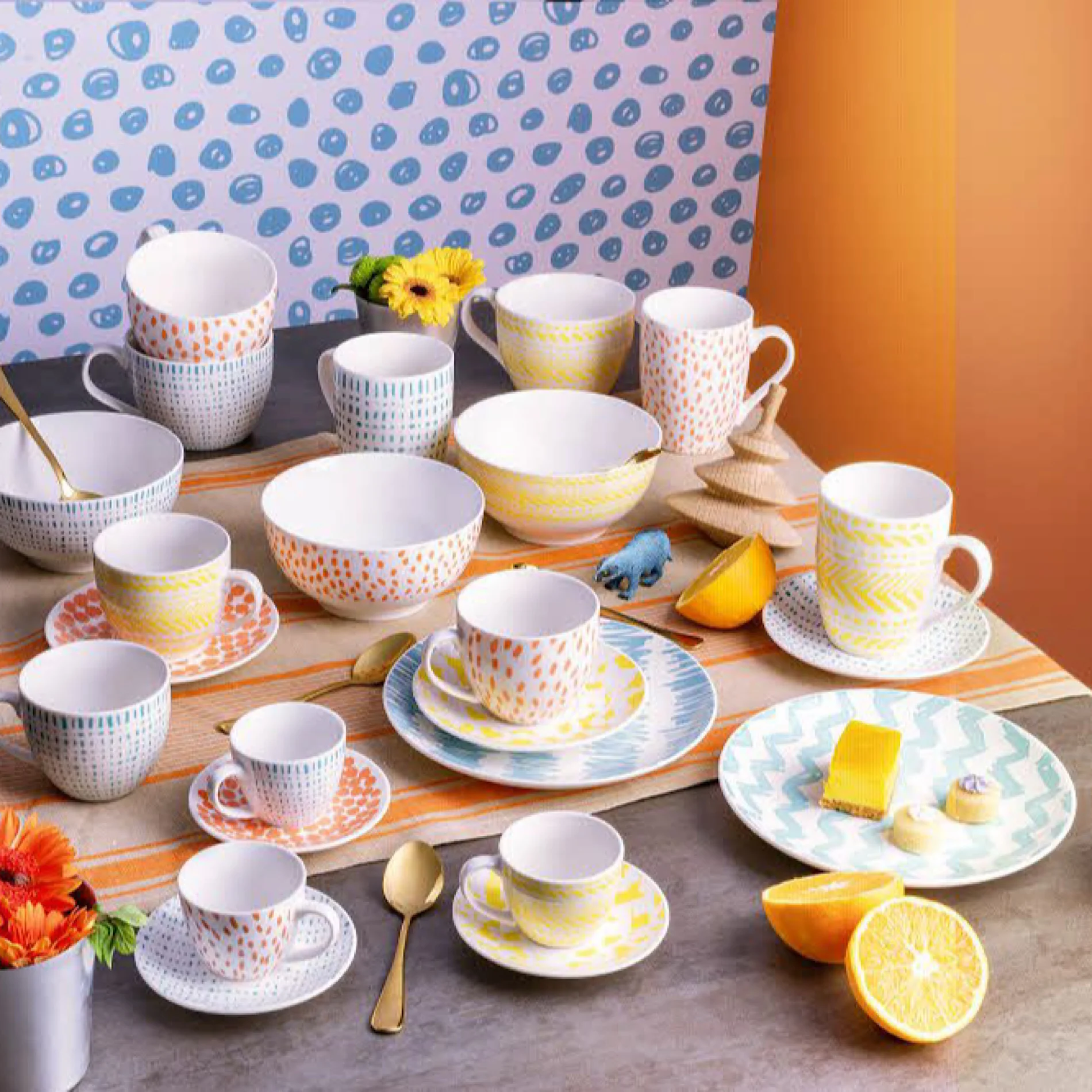 Louise Agua Dinner Set 18 pcs - Inhomebuy