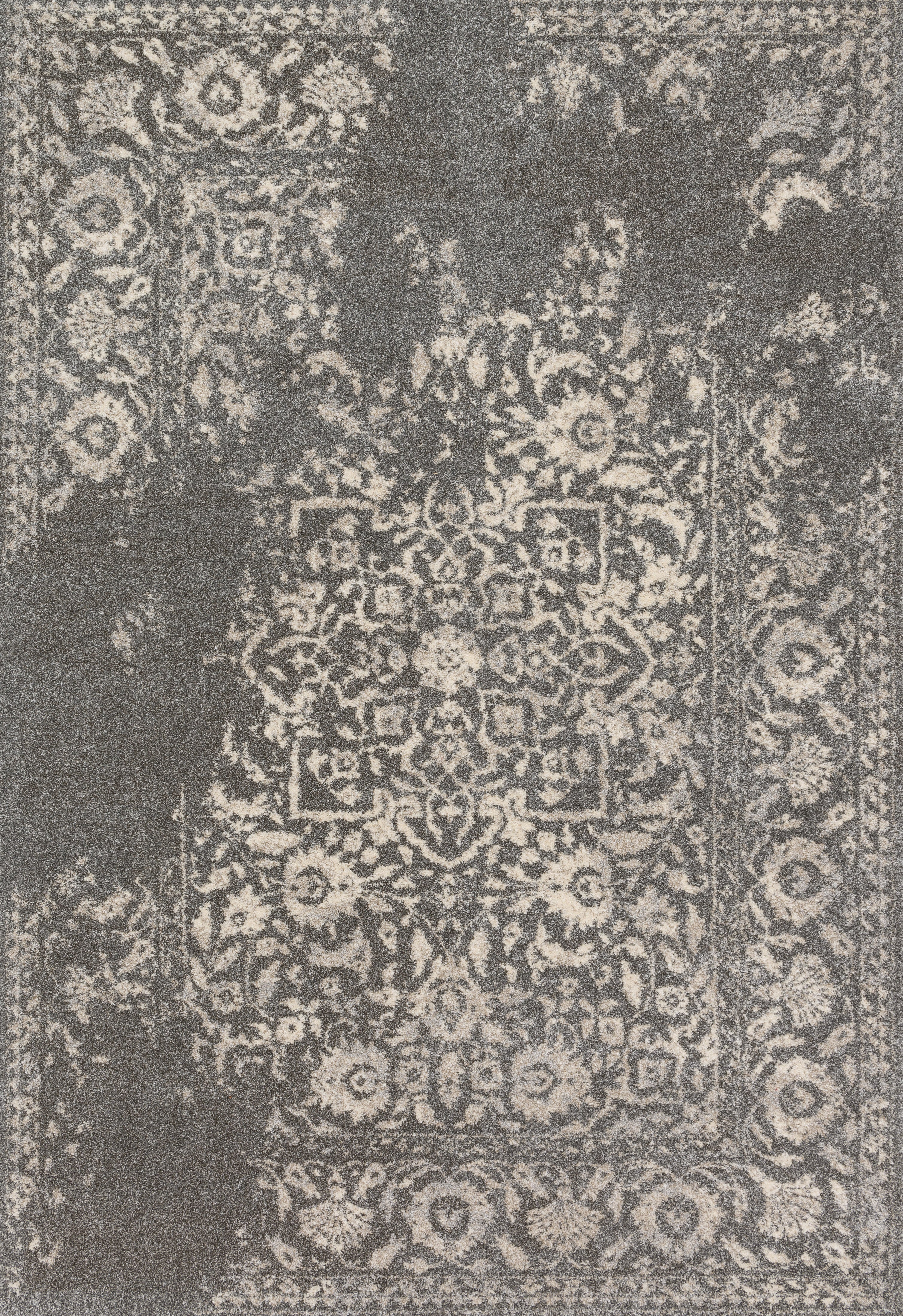 Loloi Rugs Emory Collection Rug in Charcoal, Ivory - 8'11