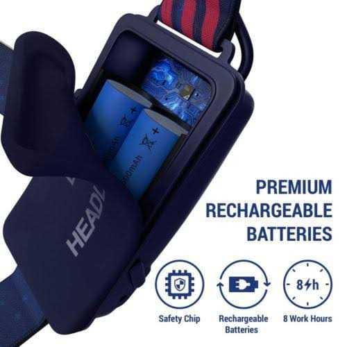 DanForce Headlamp. USB Rechargeable LED Head Lamp. Ultra Bright CREE 1080 Lumen Headlamp Flashlight + Red Light. HeadLamps for Adults - Inhomebuy