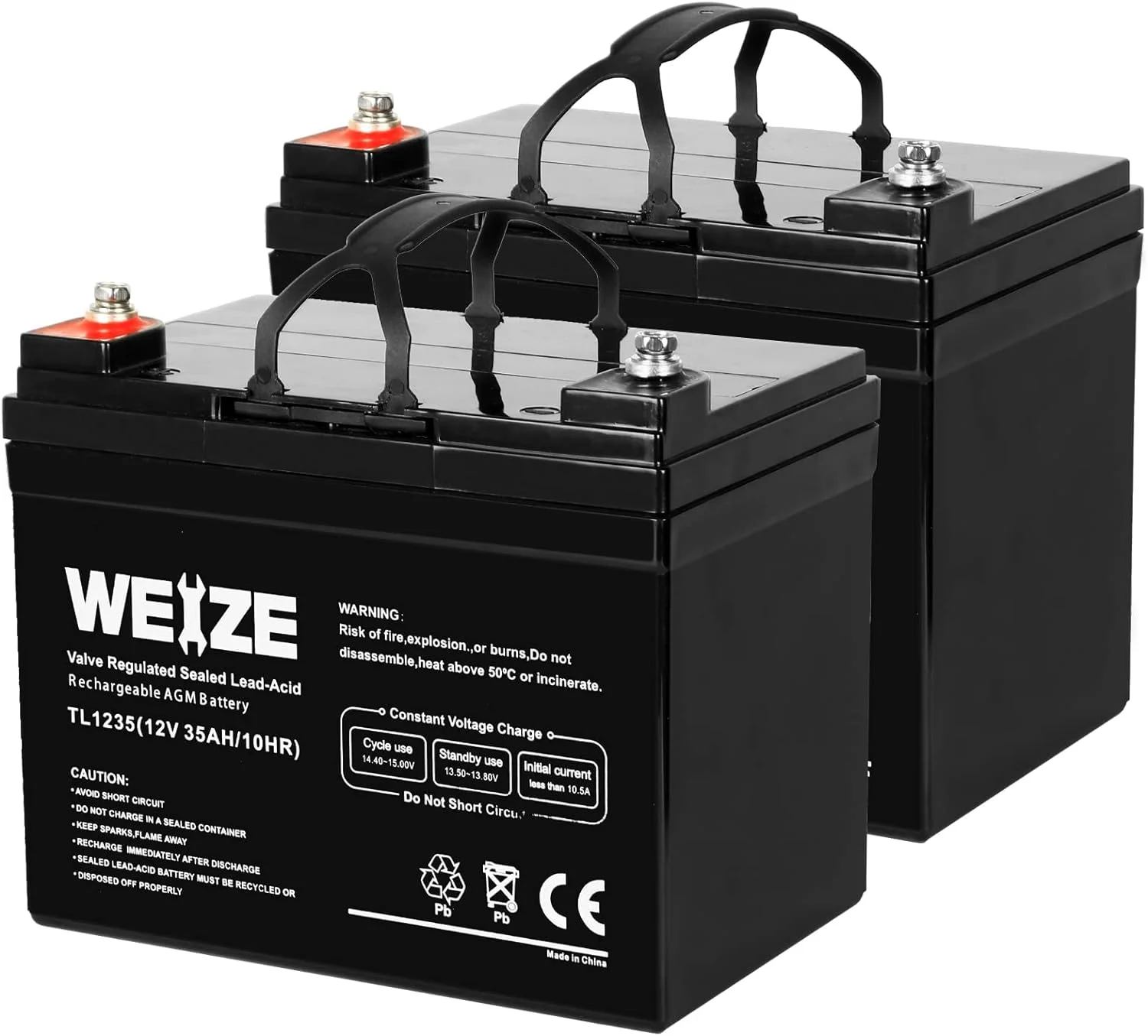 1Autodepot 12V 35AH Deep Cycle Battery for Scooter Pride Mobility Jazzy Select Electric Wheelchair, Set of 2 - Inhomebuy