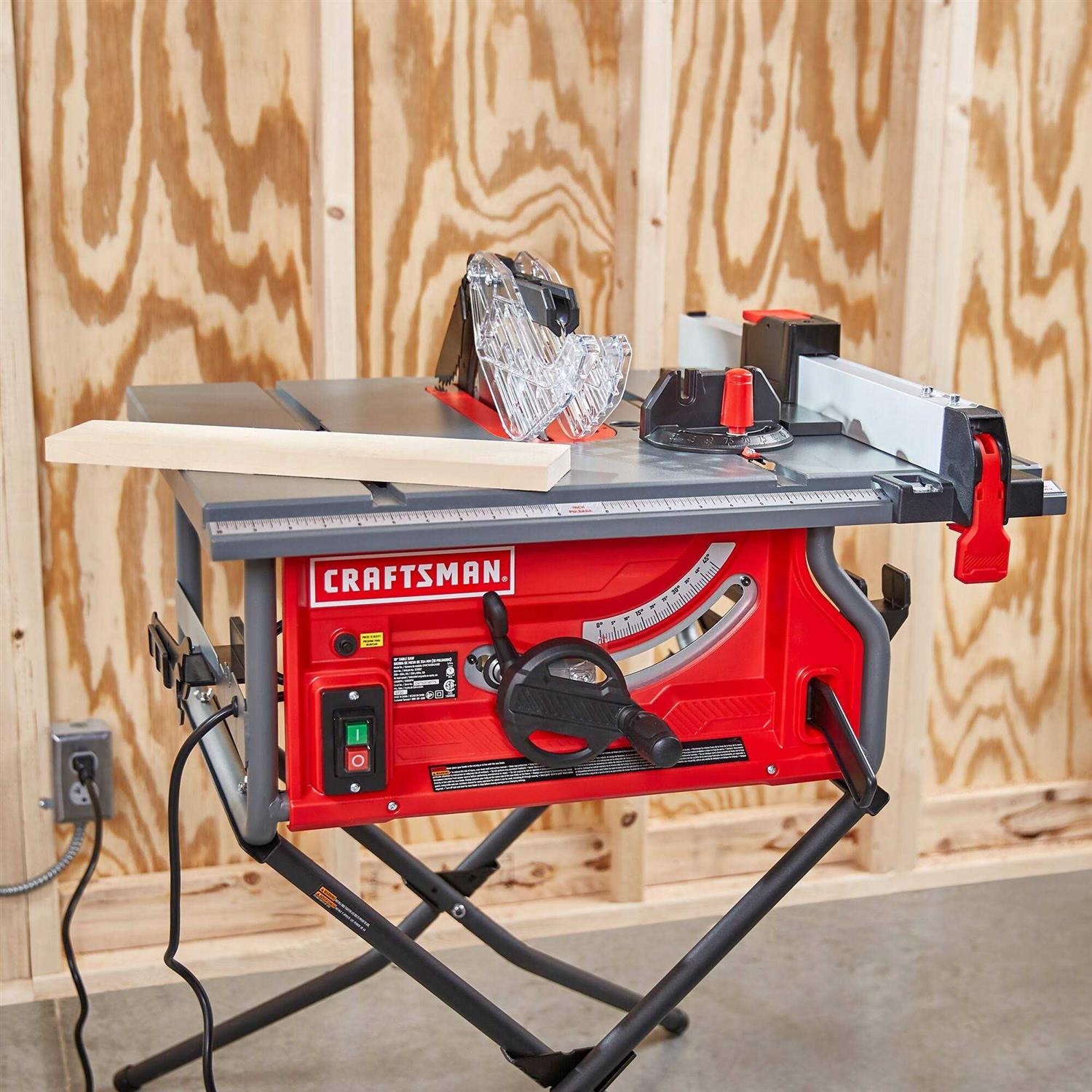 CRAFTSMAN 10-in 15-Amp Portable Benchtop Table Saw with Folding Stand CMXETAX69434506 - Inhomebuy