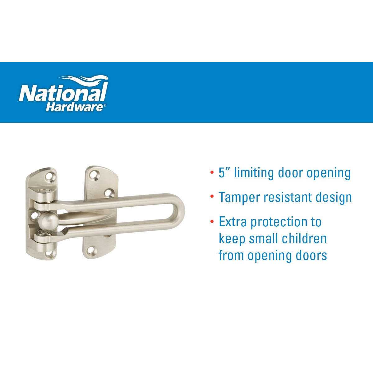 National Hardware Door Security Guard Brass - Inhomebuy