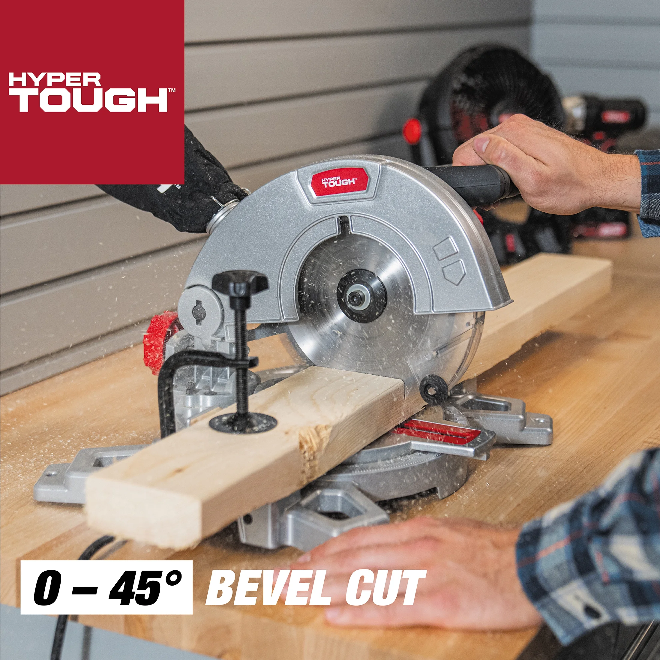 Hyper Tough 7 1/4 inch 9 Amp Miter Saw, 91006 - Inhomebuy