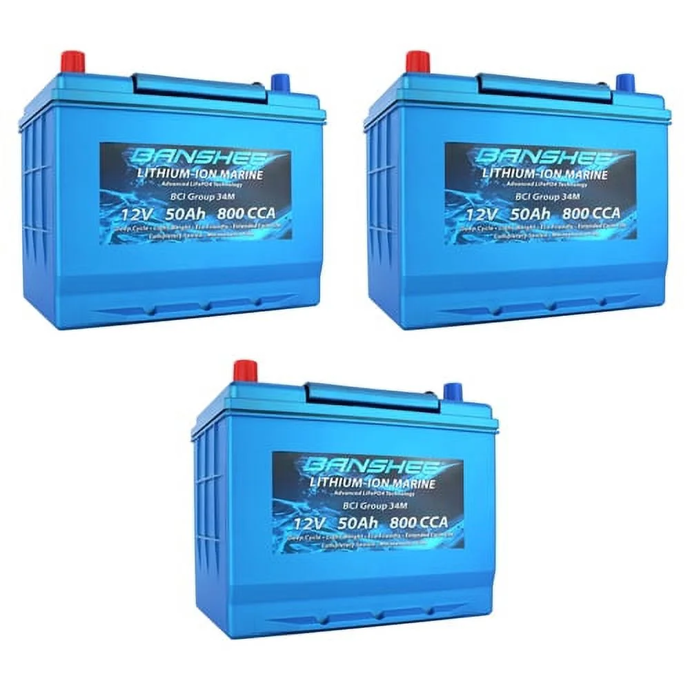 Banshee 36V Lithium Deep Cycle Marine Battery Group 34 - 3 Pack - Inhomebuy
