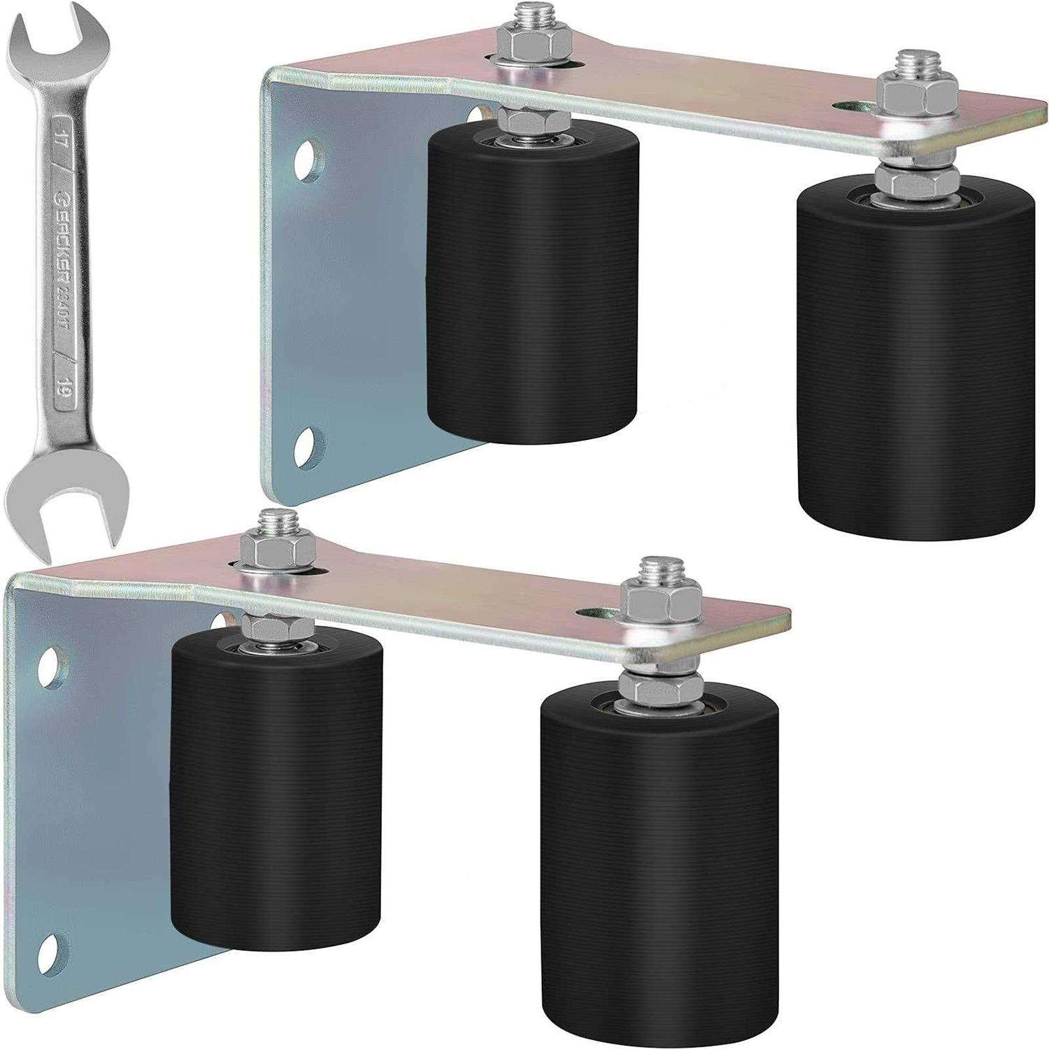 VEVOR Gate Roller Guide Sliding Gate Black Nylon Roller Coloring Zinc Painted Sliding Gate Guide With L-Shape Bracket and Adjustable Bolts Slide - Inhomebuy