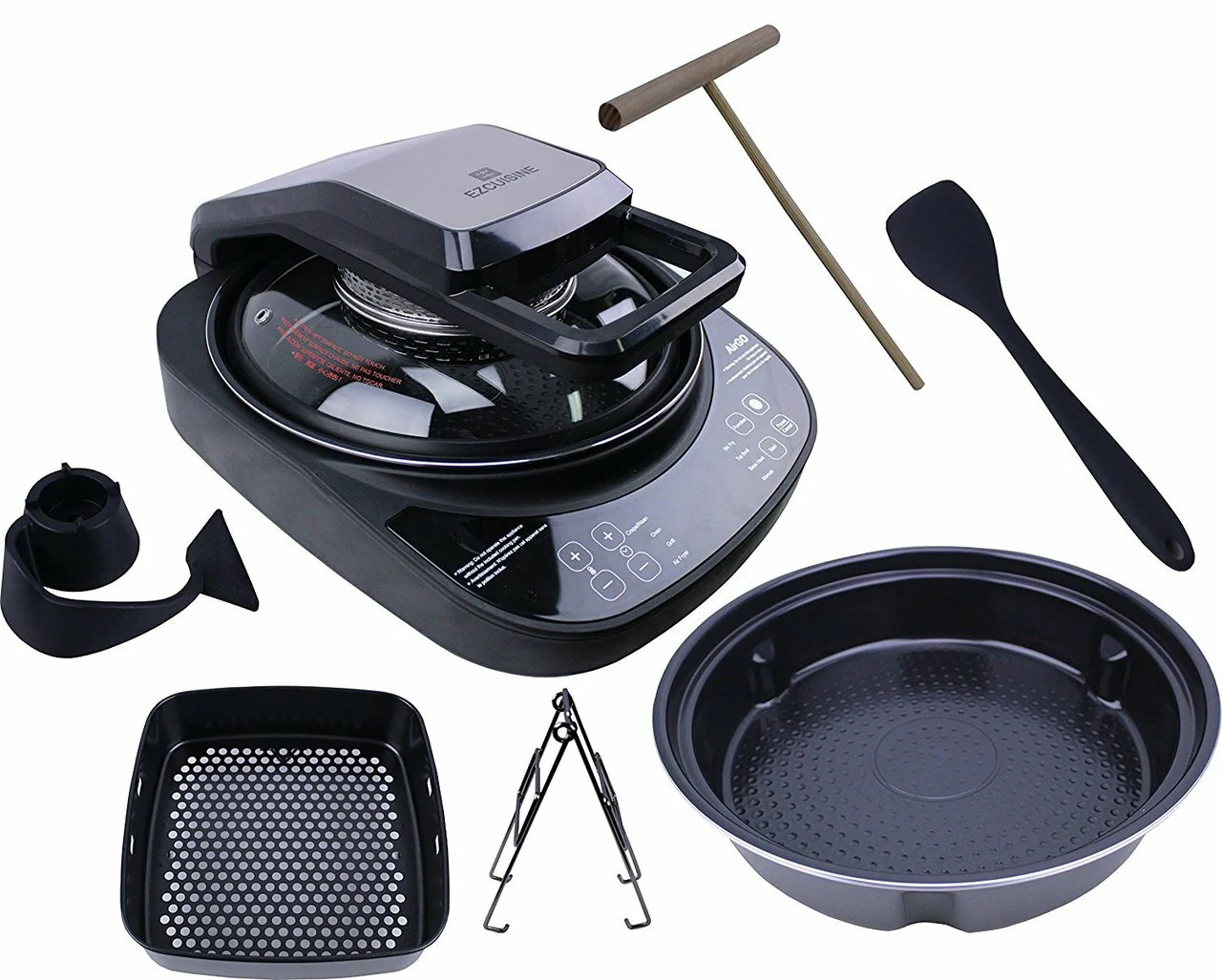 AirGO 5-in-1 Cooking System |AP360| Crepe/Naan Maker, Mini-Oven, Indoor Grill, Air Fryer, Robotic Stir Fryer - Inhomebuy