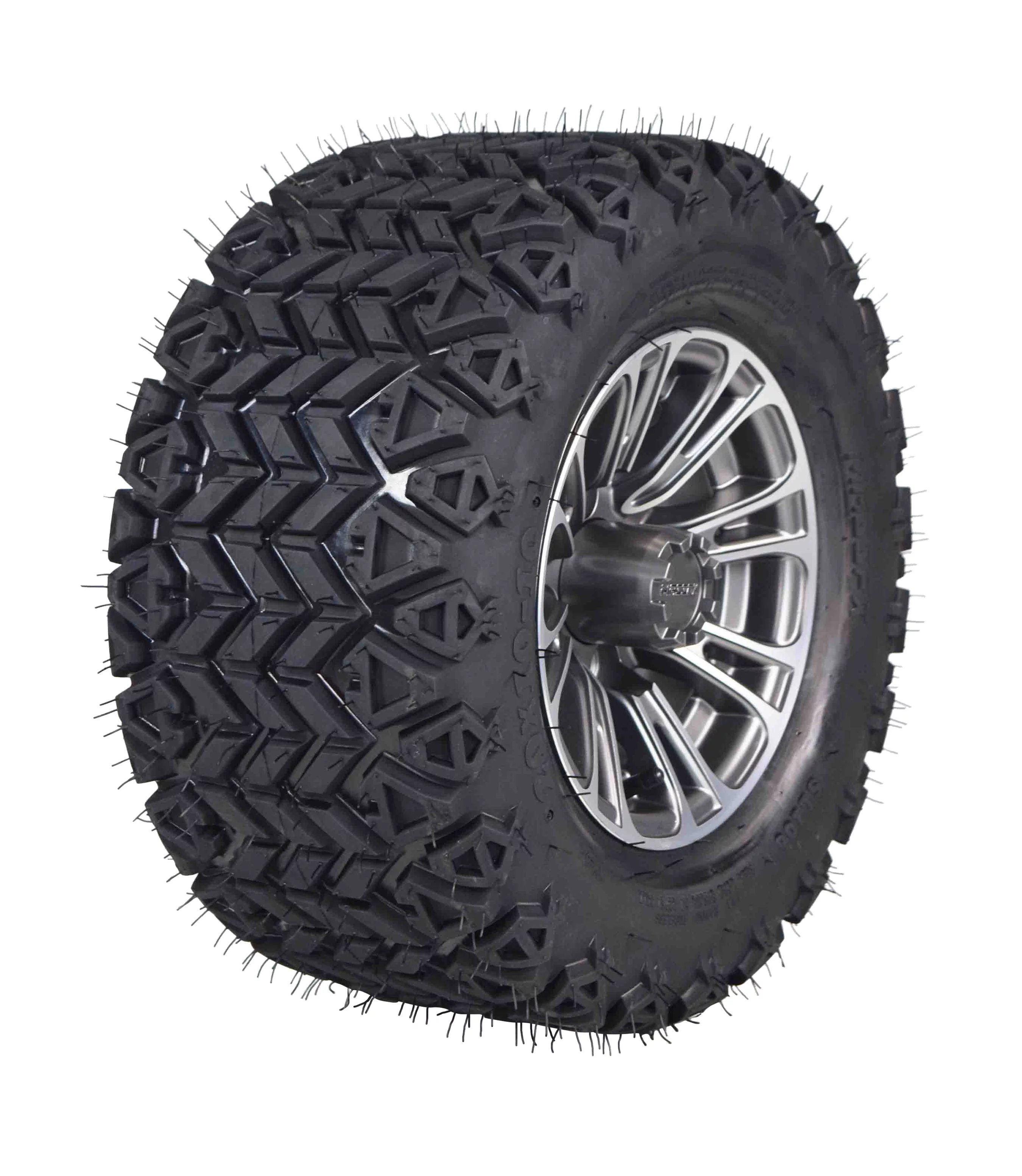 MASSFX 20x10-10 Golf Cart Turf Tire & Gun Metal Wheel Kit A238 10x7 4/101.6 - Inhomebuy