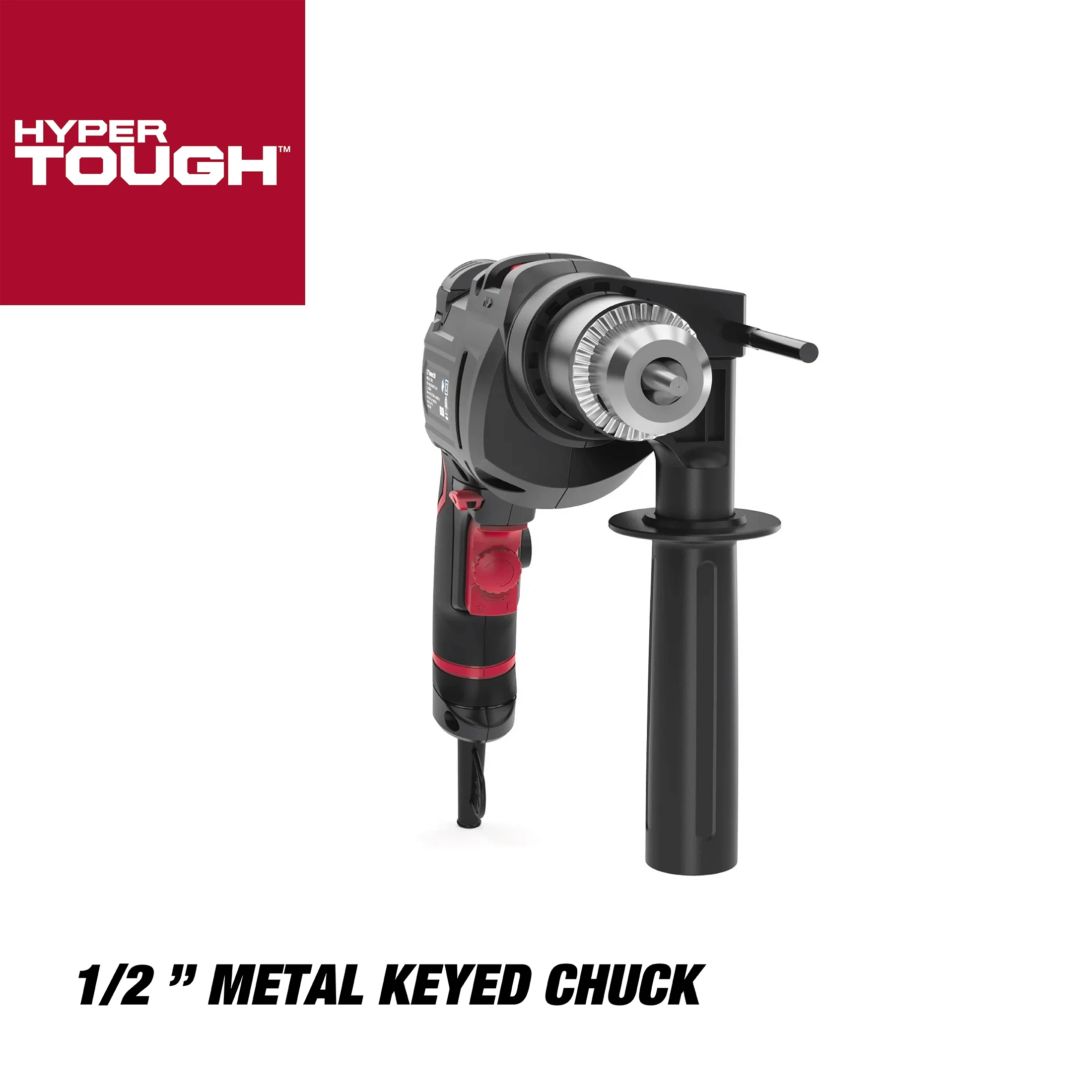 Hyper Tough 6-Amp 1/2-inch Corded Hammer Drill, Keyed Chuck, 120 Volt,TD6HD - Inhomebuy