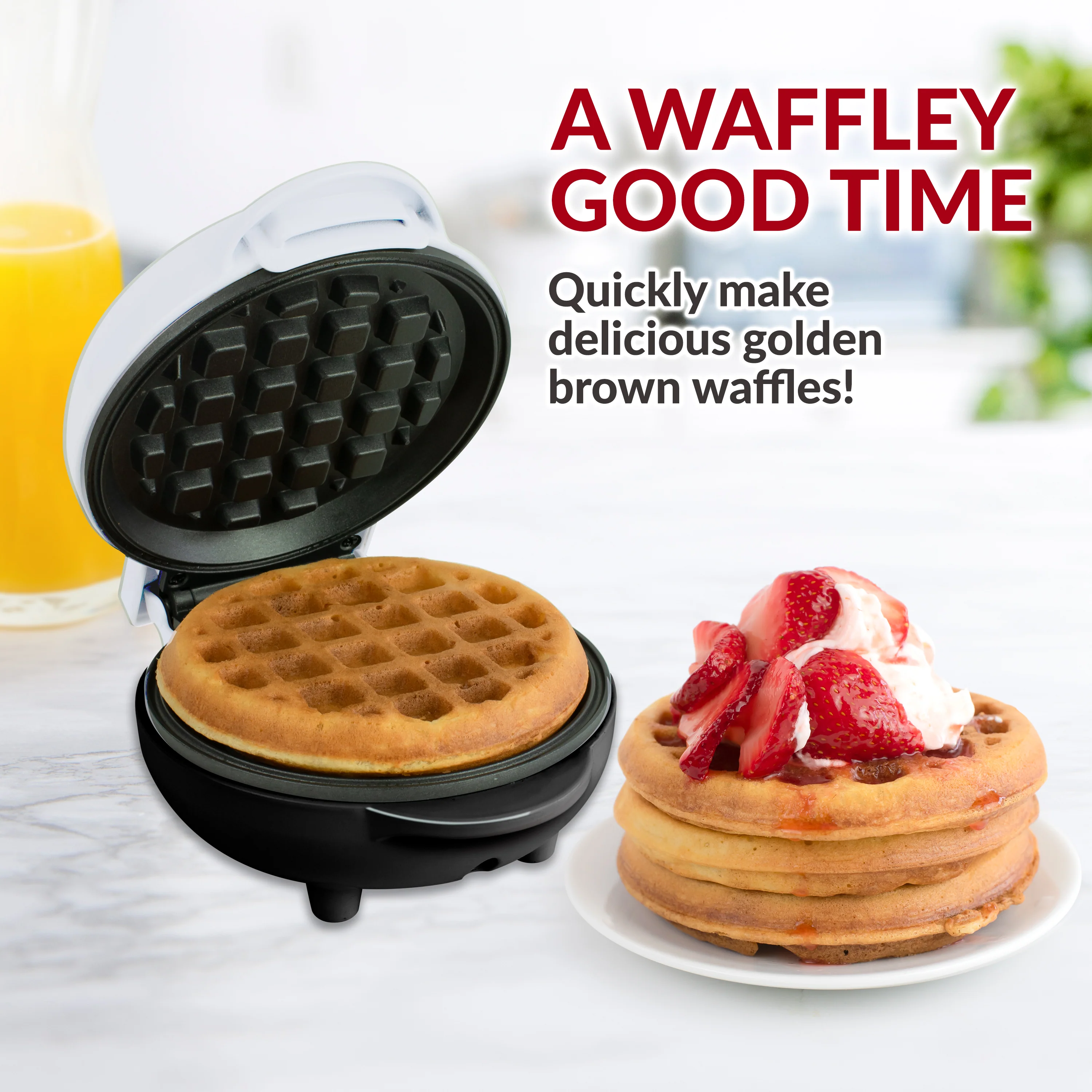 MyMini�?Personal Electric Waffle Maker, White - Inhomebuy