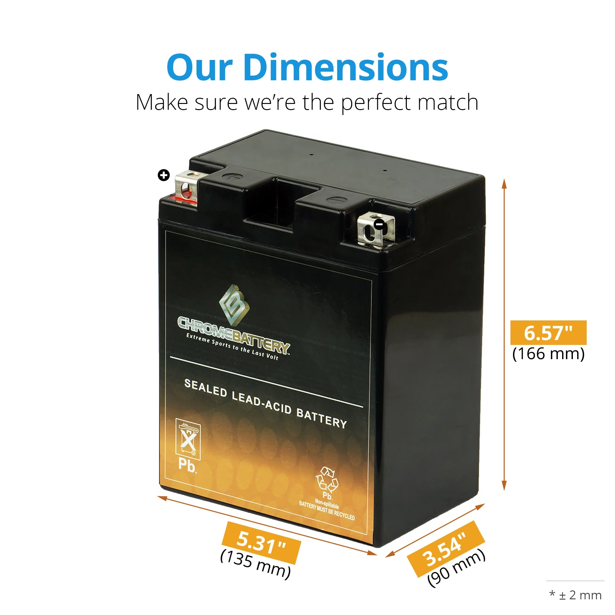 Chrome Battery Ytx14ah-bs (14ah-bs 12 Volts,12 Ah, 210 Cca) Atv Battery for Polaris Ace, Ace Sp 570cc - Year (2015 - 2018) - Inhomebuy