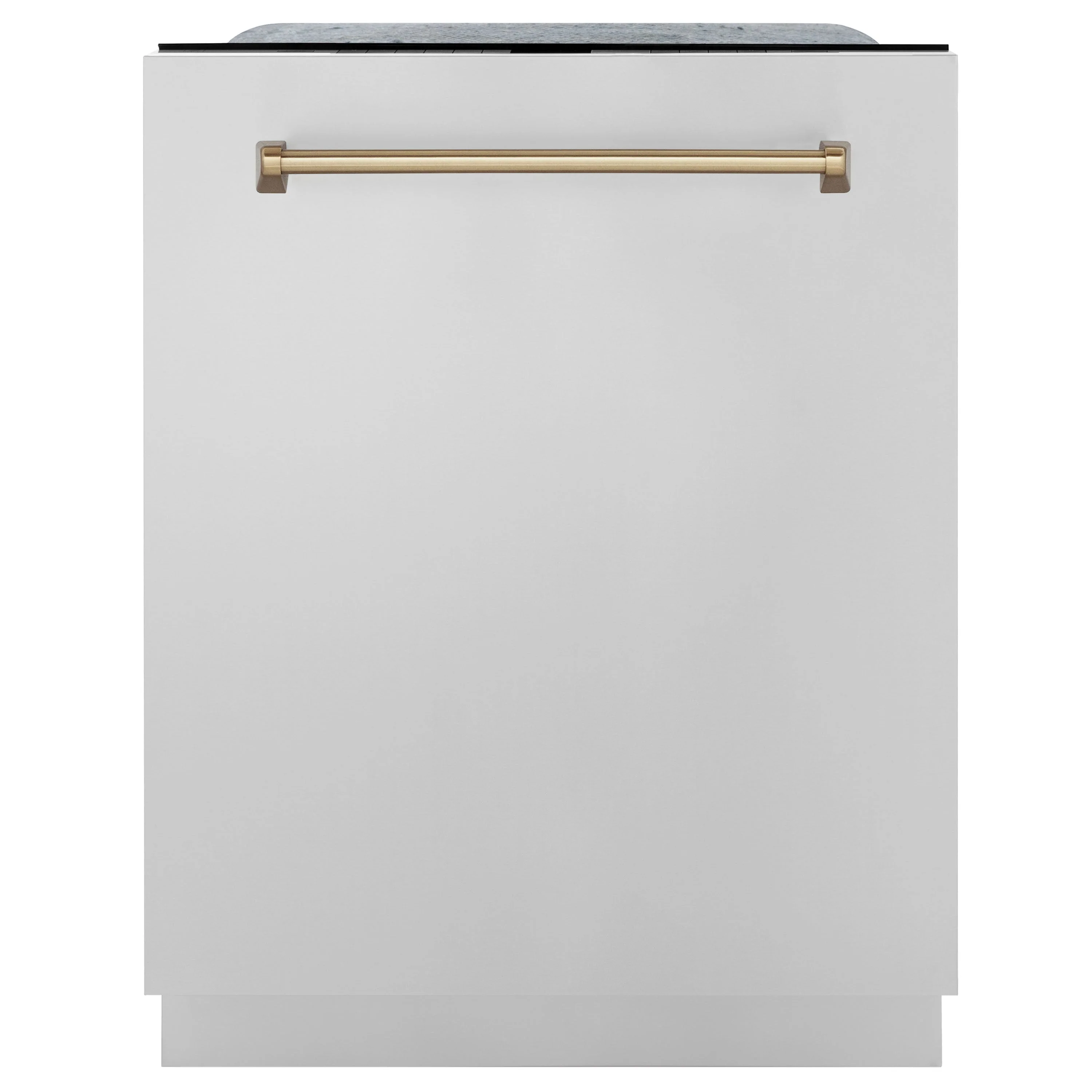 ZLINE Autograph Edition 24 In. Tall Dishwasher, Touch Control, in Stainless Steel with Champagne Bronze Handle, DWMTZ-304-24-CB - Inhomebuy