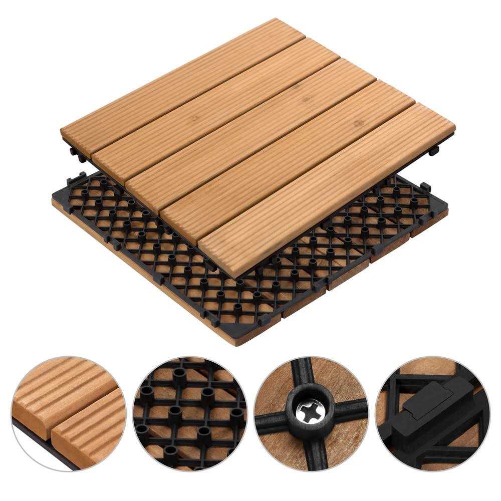 Yaheetech 27pcs Wood Flooring Tiles for Patio - Inhomebuy