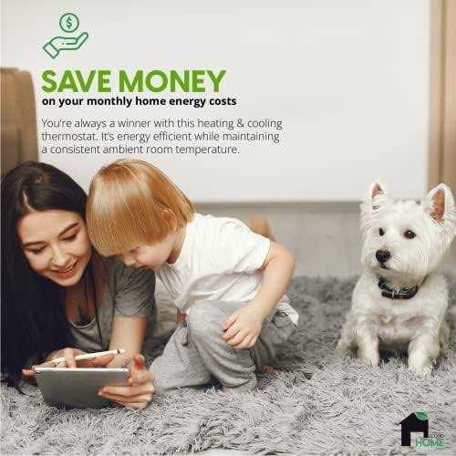 Econohome Adjustable Thermostat Universal Plugin Heating & Cooling Thermostat - Inhomebuy