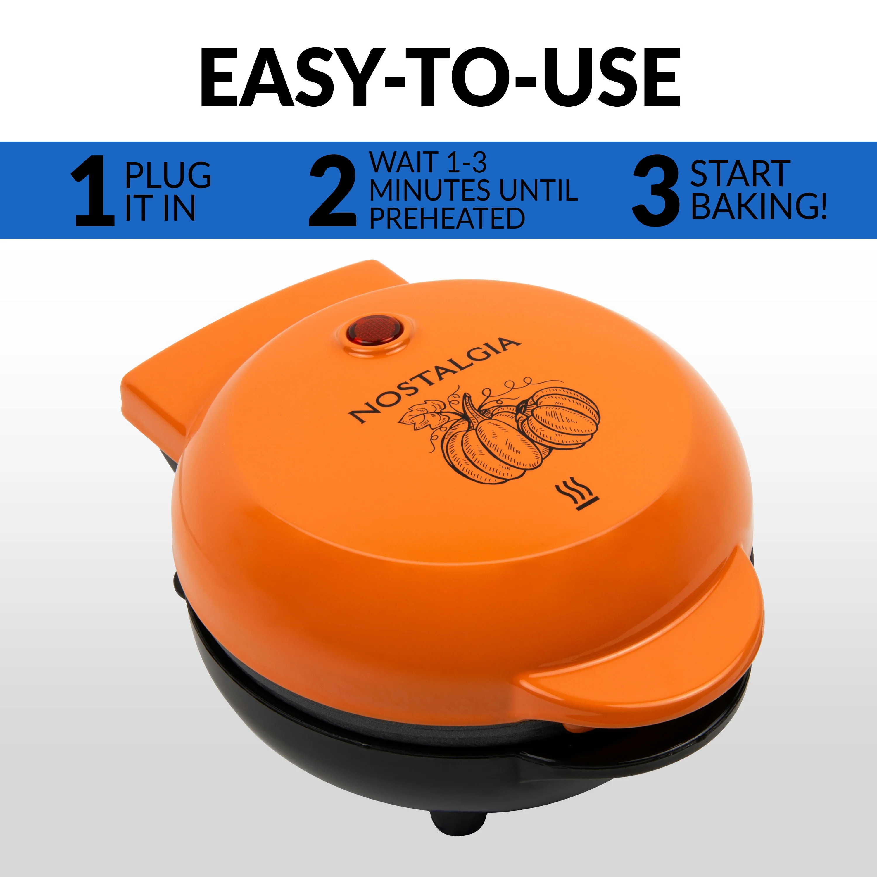 MyMini Personal Electric Pumpkin Waffle Maker - Inhomebuy