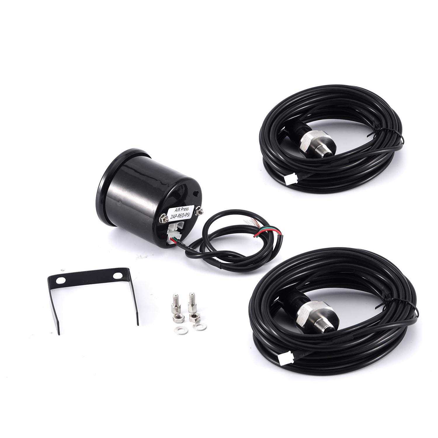 Dual Air Bag Suspension Pressure Gauge Kit Red Digital 290psi with 2pcs 1/8npt Electrical Sensors - Inhomebuy