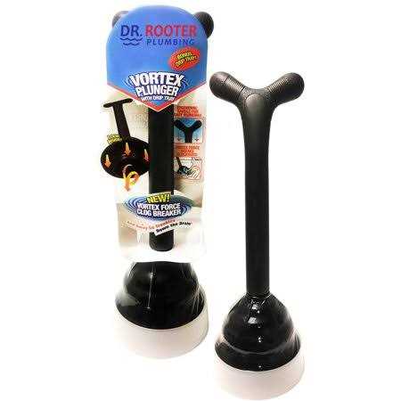Dr Rooter Pro-Force Toilet Plunger with Plastic Handle & Stand - Inhomebuy
