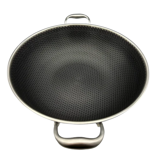 Healthy Bear Ory Hybrid Wok: 36cm with glass lid, dual handles | BC-HW36N - Inhomebuy