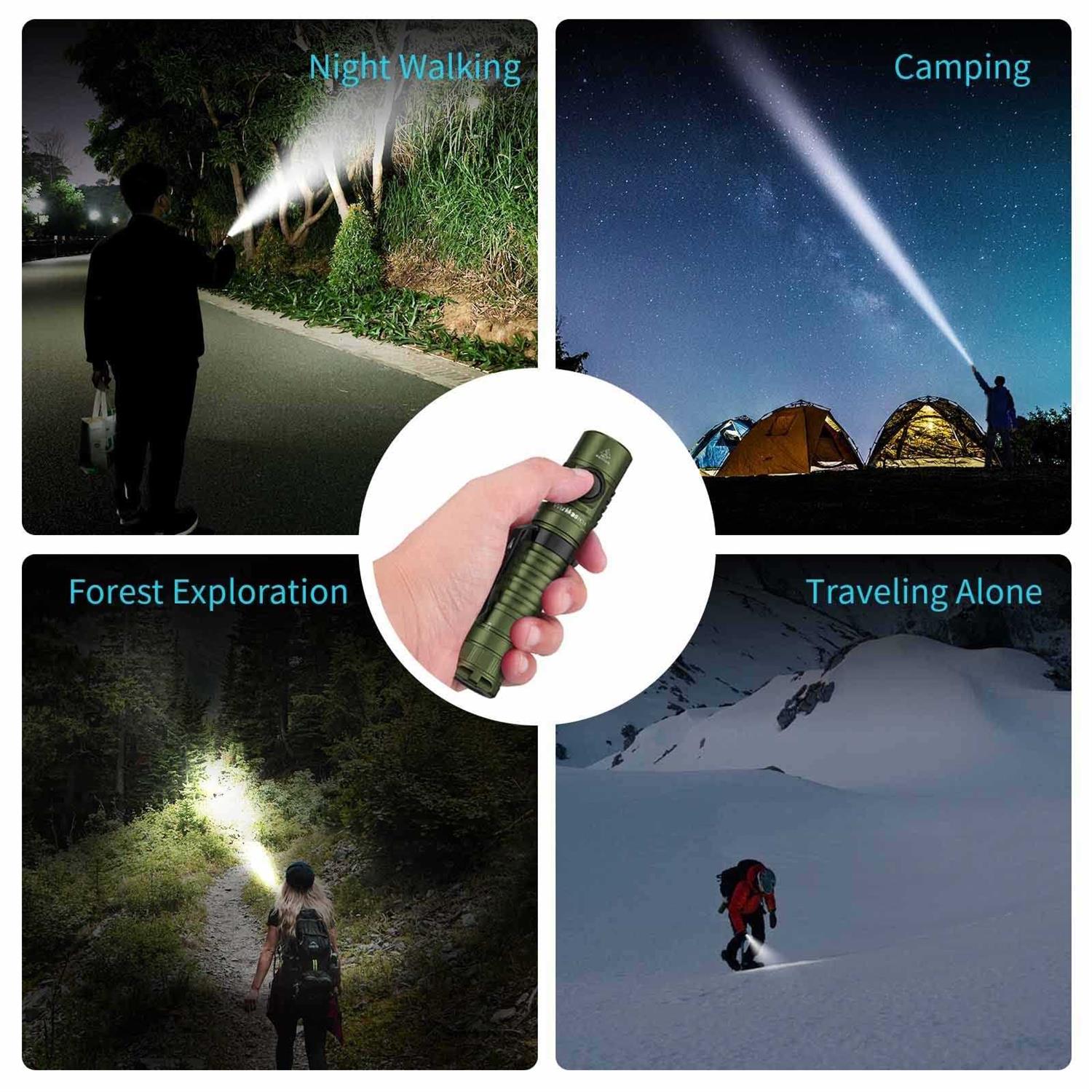 Wurkkos FC11 Rechargeable LED Flashlights Max 1300Lumen High 90CRI EDC USB C Charge,IP67 Waterproof - Inhomebuy