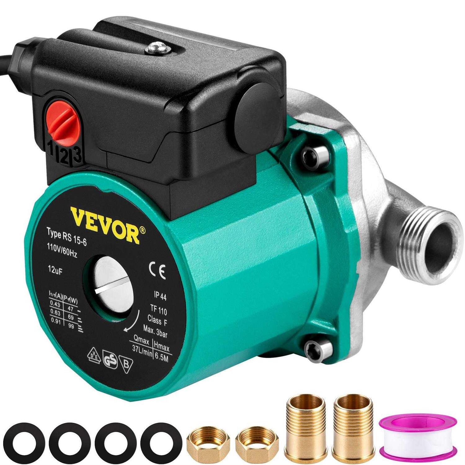 VEVOR Hot Water Recirculating Pump 120W 110V Water Circulator Pump - Inhomebuy