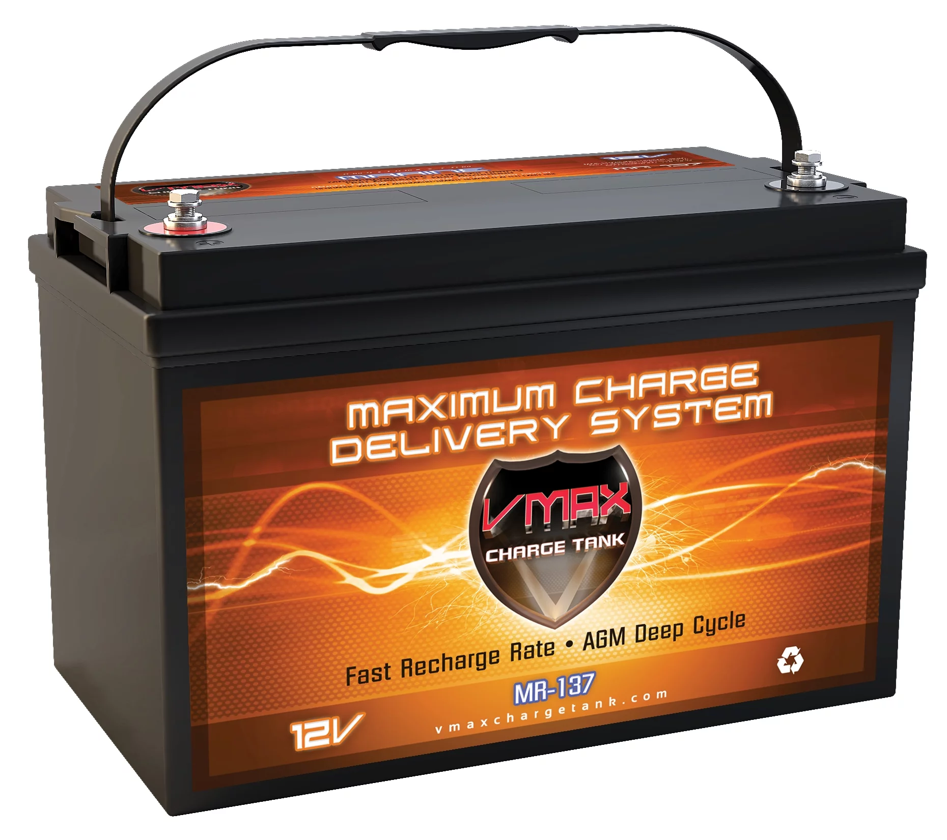 VMAX MR137-120 12V 120Ah AGM Deep Cycle Marine Battery for Minn Kota Terrova 55 12v 55lb Trolling Motor - Inhomebuy