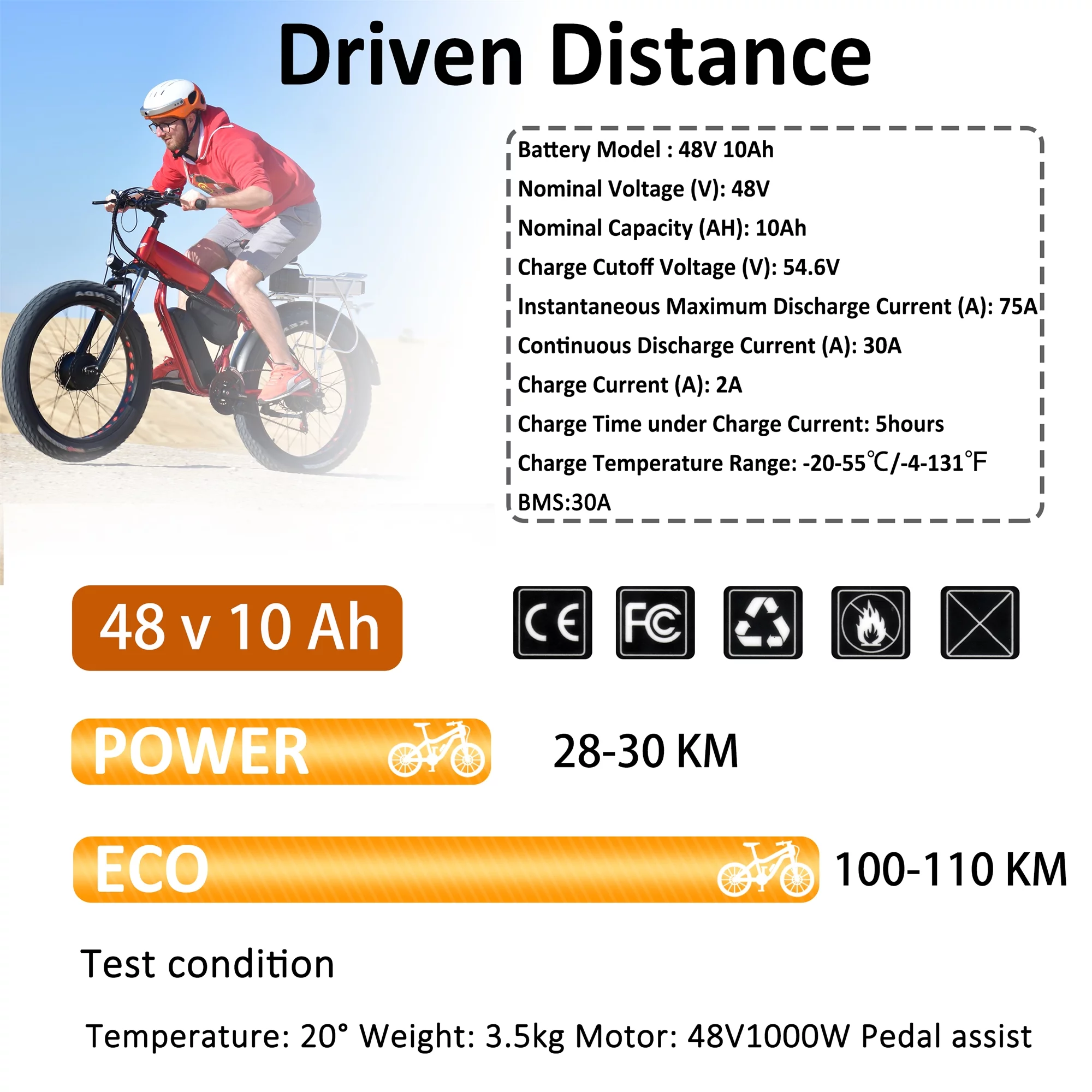 48V 20AH Ebike Battery with Charger 48V Lithium Battery Tricycle Battery for 750W-1500W Adult Electric Bike - Inhomebuy