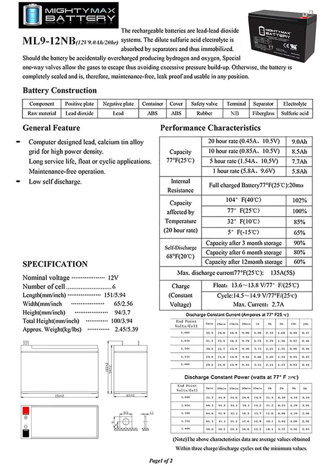12V 9AH Battery Replacement for Generac XG8000E Portable Generators - Inhomebuy