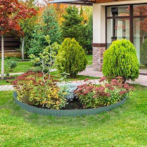 Worth Garden 20 ft. x 6 in. Galvanized Steel Corrugated Landscape Lawn Edging - Inhomebuy