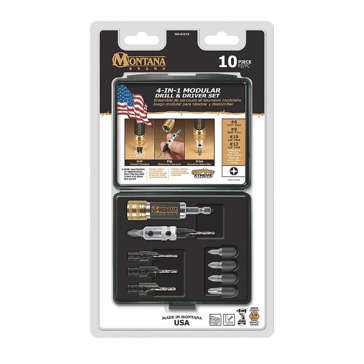 Montana Brand MB-63122 16 Piece Self-Centering Drill & Driver Set - Inhomebuy