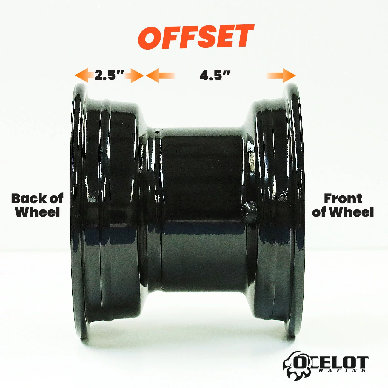 Black 8x7, 4/4, 2.5+4.5 Ocelot Steel Wheel - 847-8722-017 - Inhomebuy