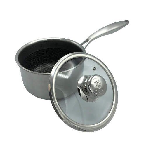 Targu Hybrid Sauce Pan: 16cm with glass lid | BC-HW16SPG - Inhomebuy