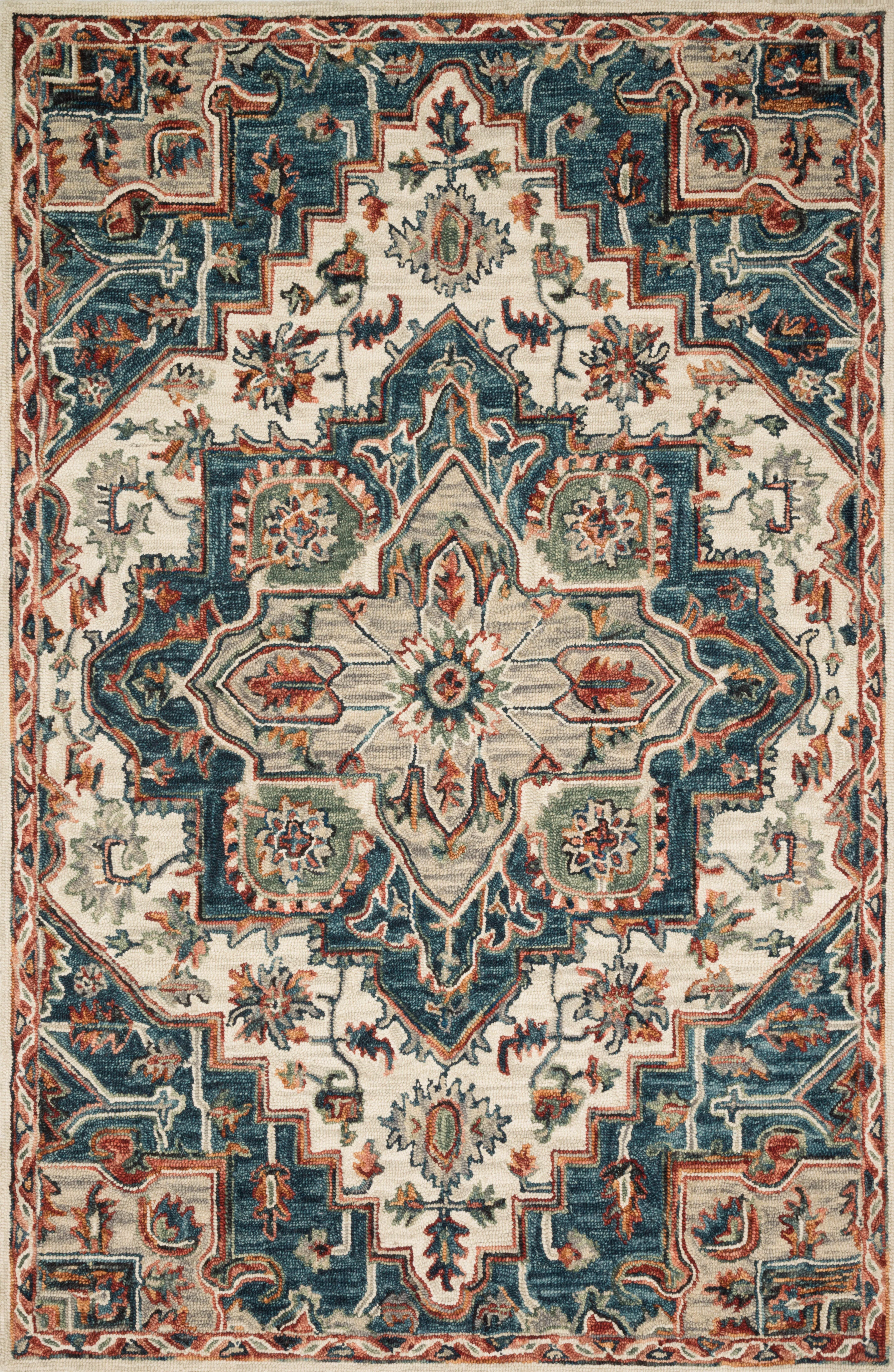 Loloi Rugs Victoria Collection Rug in Blue, Red - 9'3