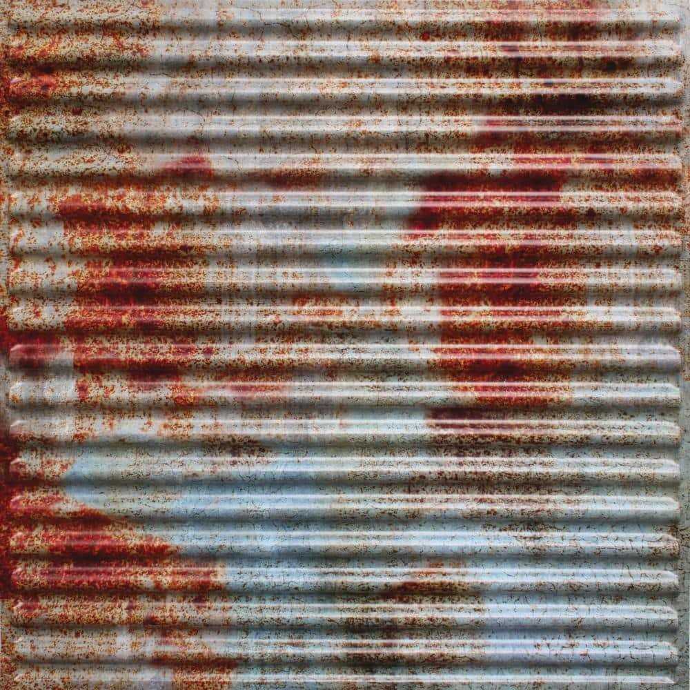 Dundee Deco Falkirk Perth Old Tin Roof 2 ft. x 2 ft. Decorative Rusty Lay In Ceiling Tile - Inhomebuy