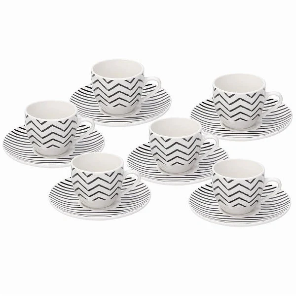 Set 6 Coffee Cup&Saucer Metropol Zen Porcelain - Inhomebuy