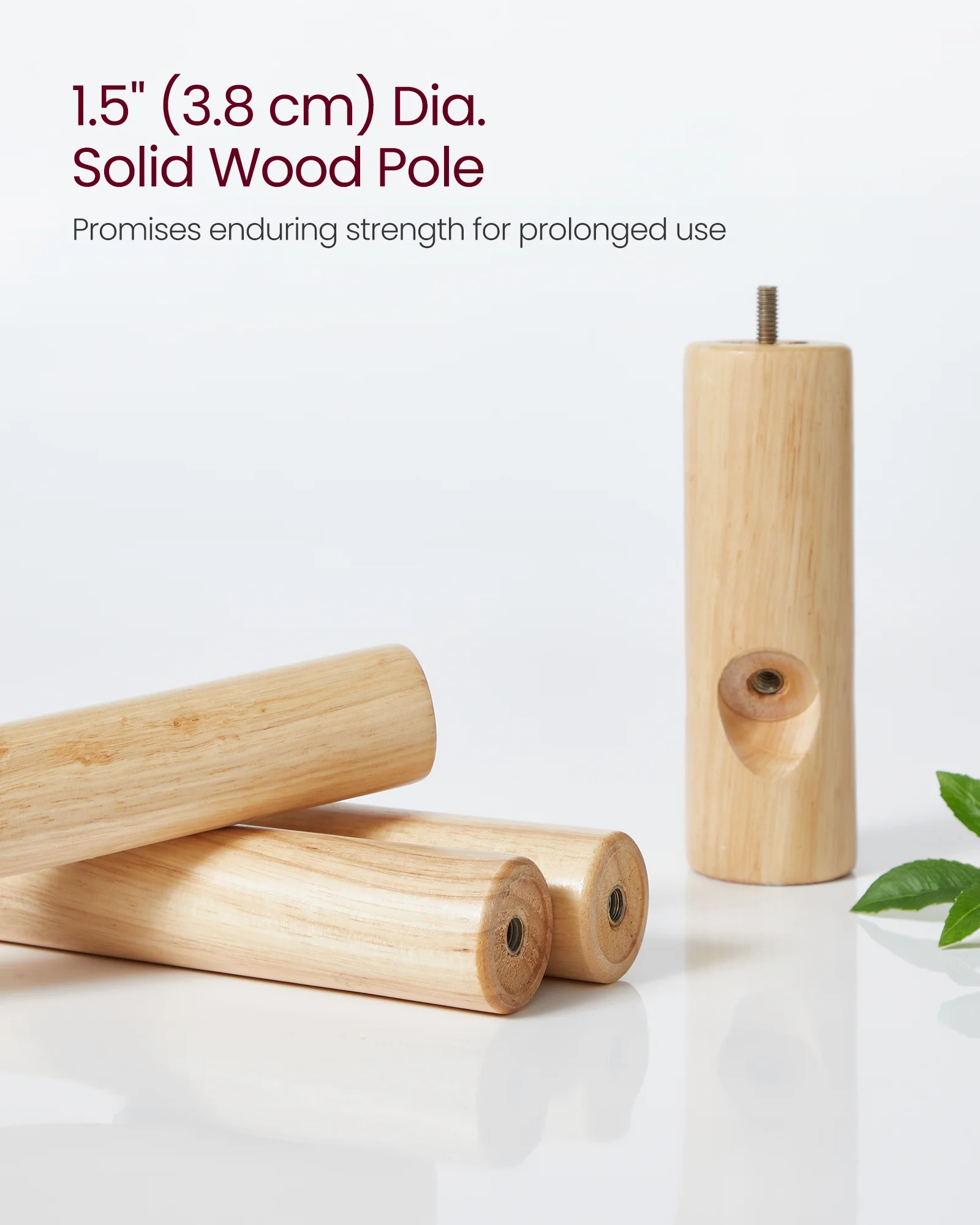 VASAGLE Coat Rack Solid Wood Free Standing Coat Rack Tree-Shaped Coat Rack with 8 Hooks for Clothes Hats Bags for Living Room Bedroom Dark Walnut - Inhomebuy