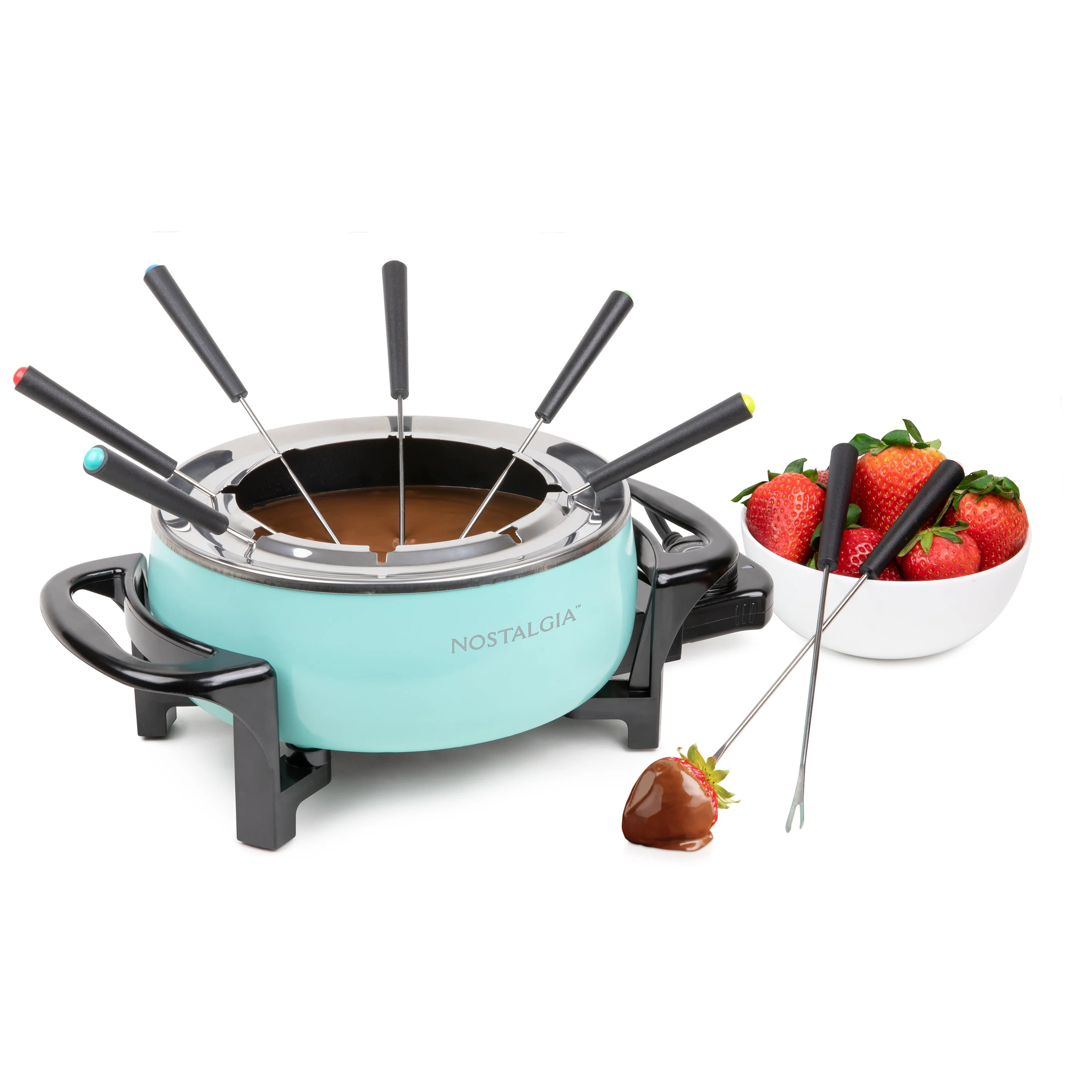 Nostalgia 12-Cup Electric Fondue Pot, Aqua - Inhomebuy