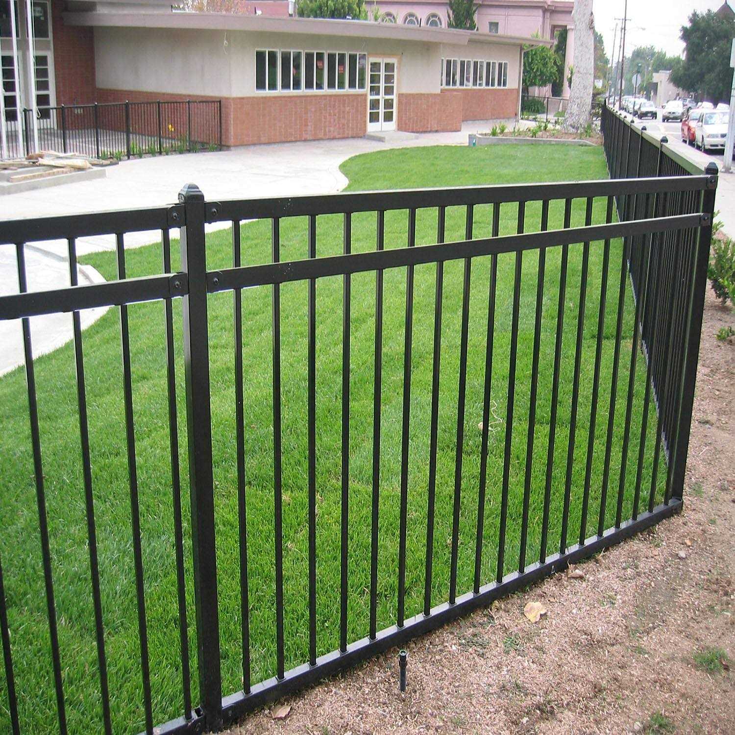 Xcel Black Steel Anti-Rust Fence Gate Flat End Pickets 4ft W x 5ft H - Inhomebuy