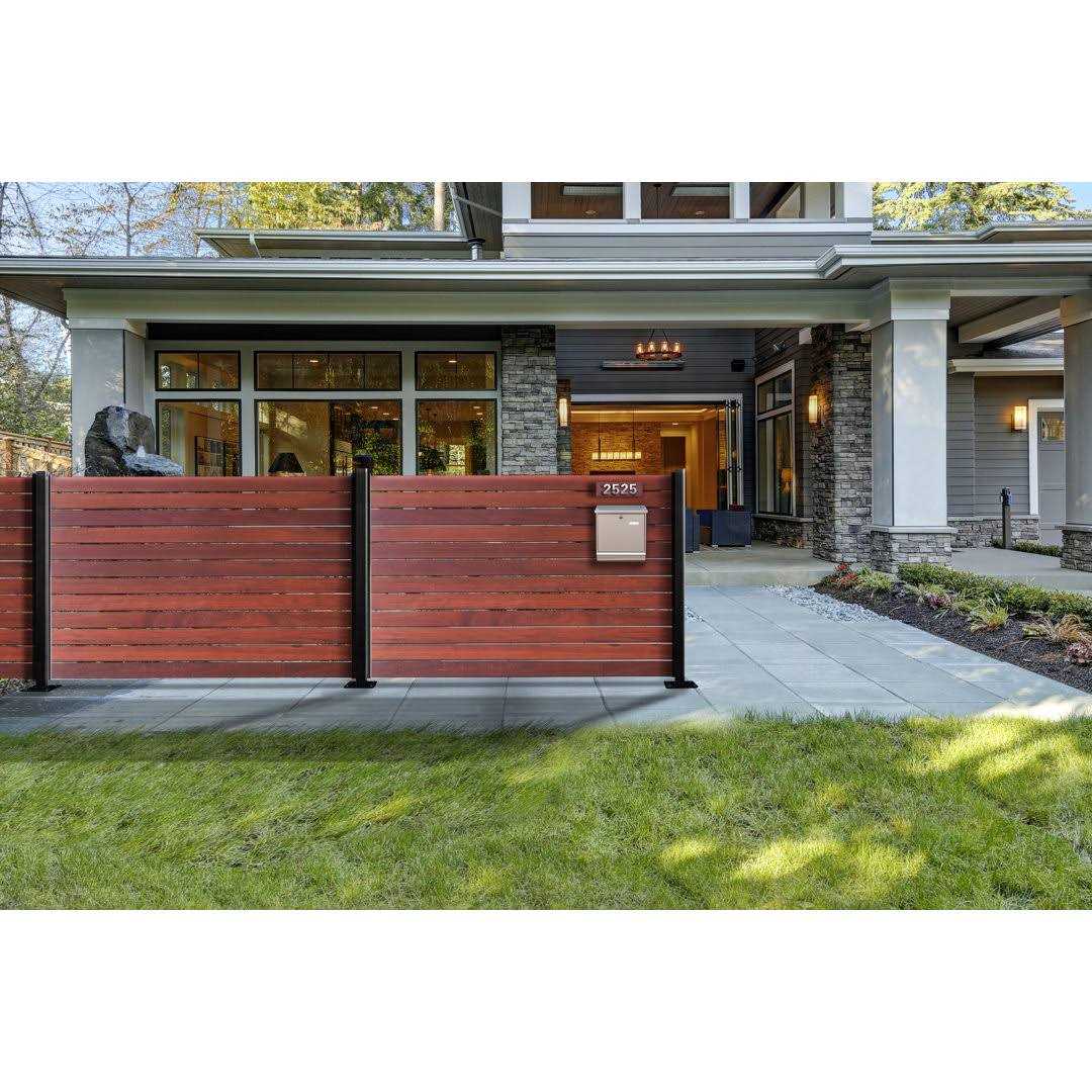 OUTDECO 2 in. x Black Galvanized Steel Fence Post and Welded Base Plate - Inhomebuy