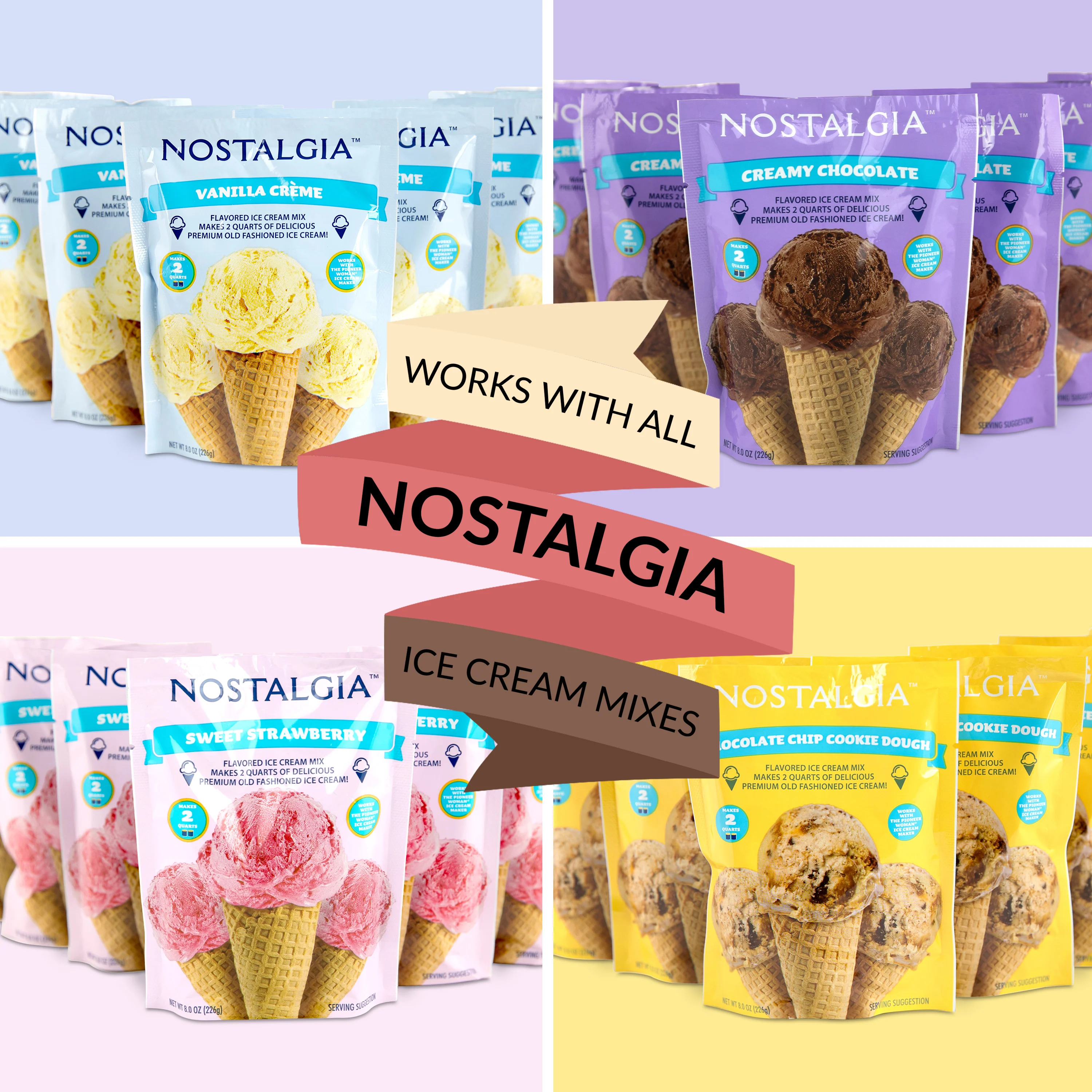 4-Quart Swirl Cone Ice Cream Maker, Vanilla White - Inhomebuy