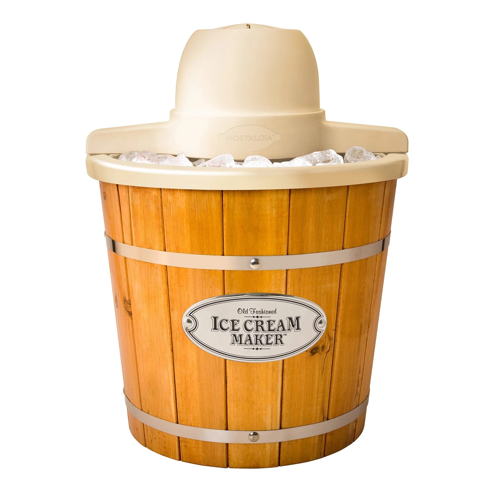 4-Quart Electric Wood Bucket Ice Cream Maker - Inhomebuy