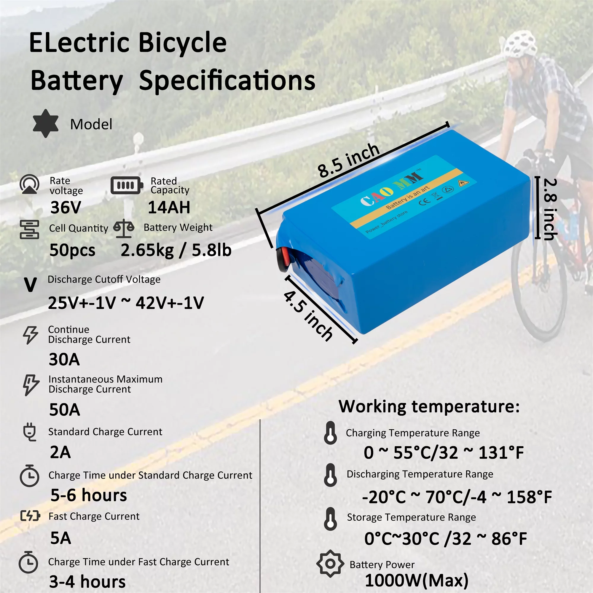 48V 10Ah Ebike Battery with Charger XT90 48V Scooter Lithium Battery for 1000W Electric Bike Motor - Inhomebuy