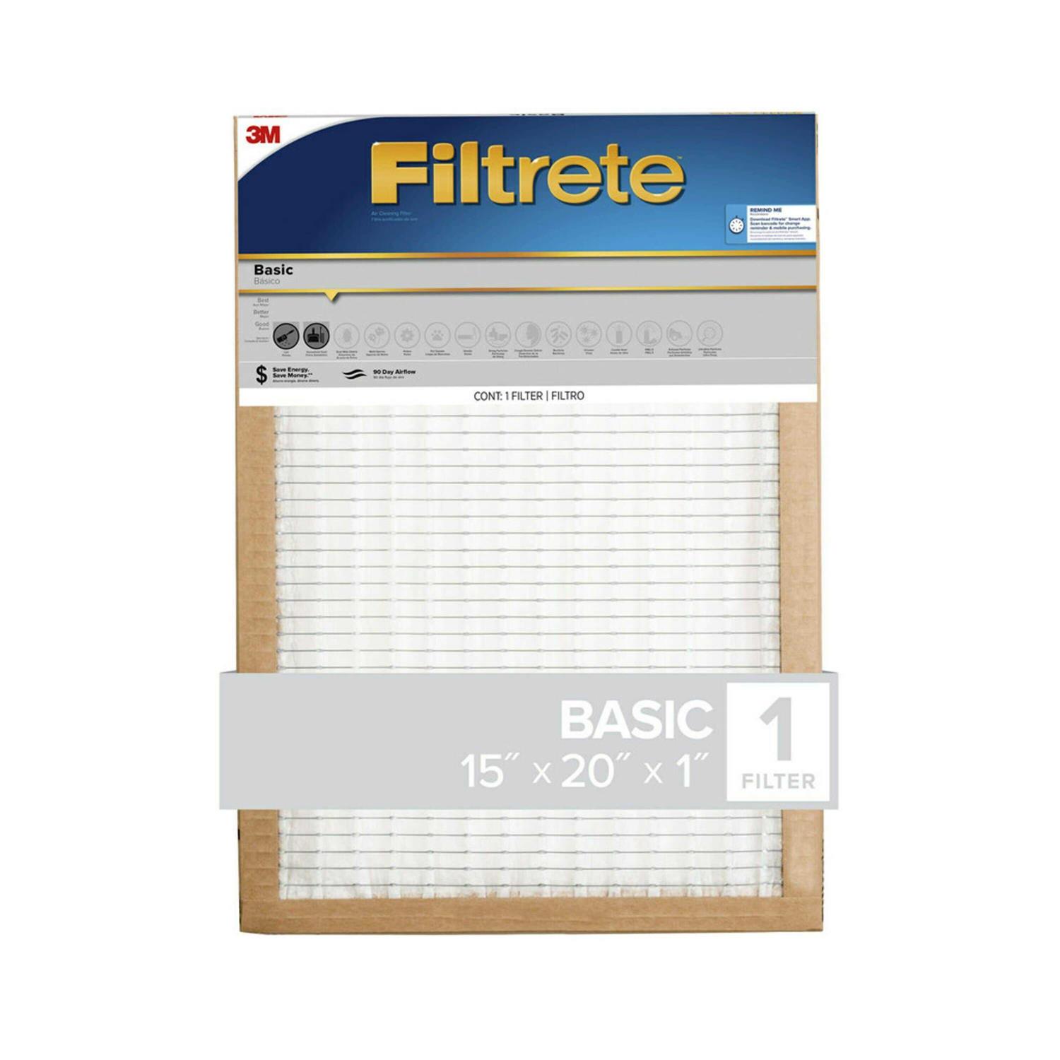 Filtrete 16-in W x 20-in L x 1-in 5 MERV Basic Pleated Air Filter FBL - Inhomebuy
