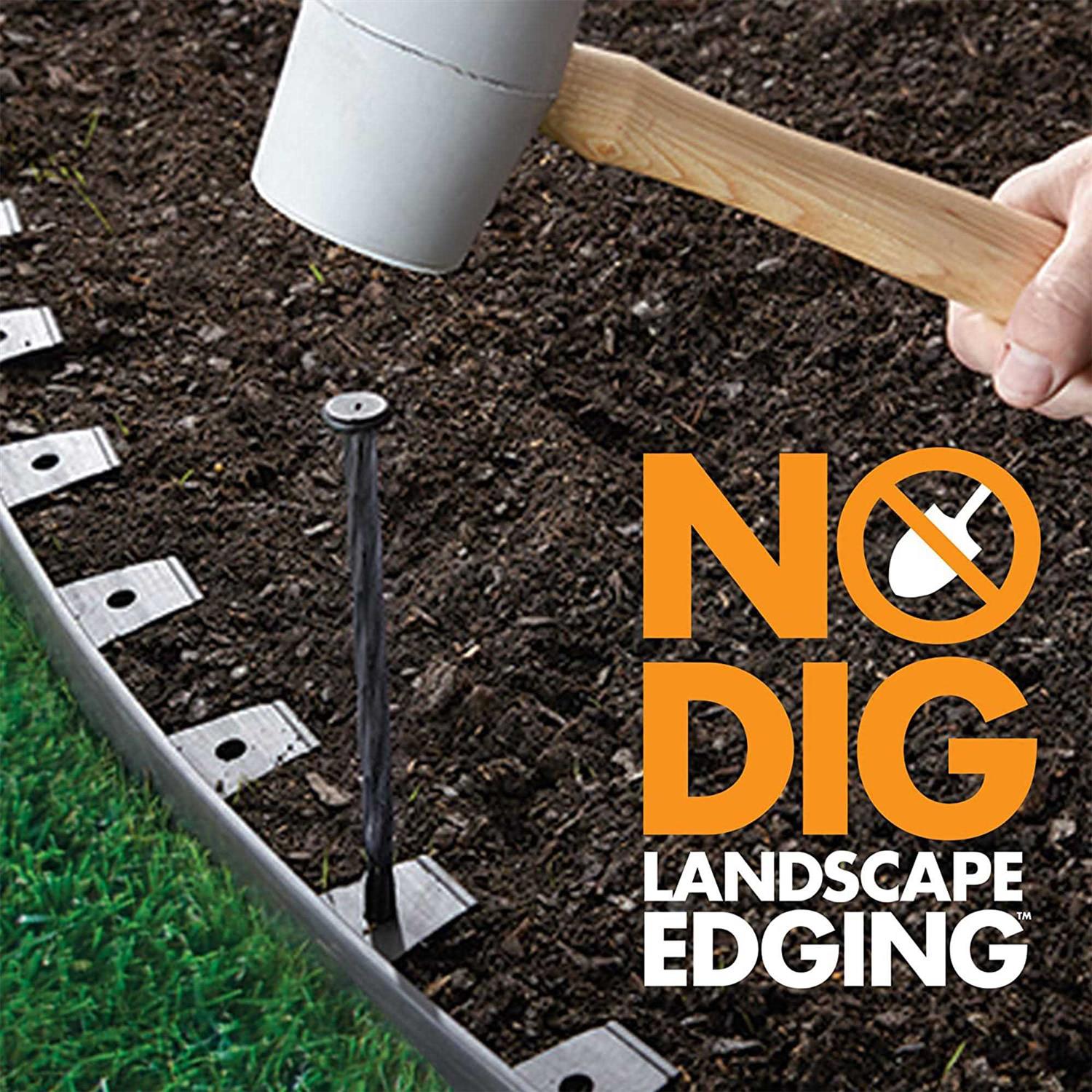 EasyFlex No-Dig Landscape Edging with Anchoring Spikes - Inhomebuy