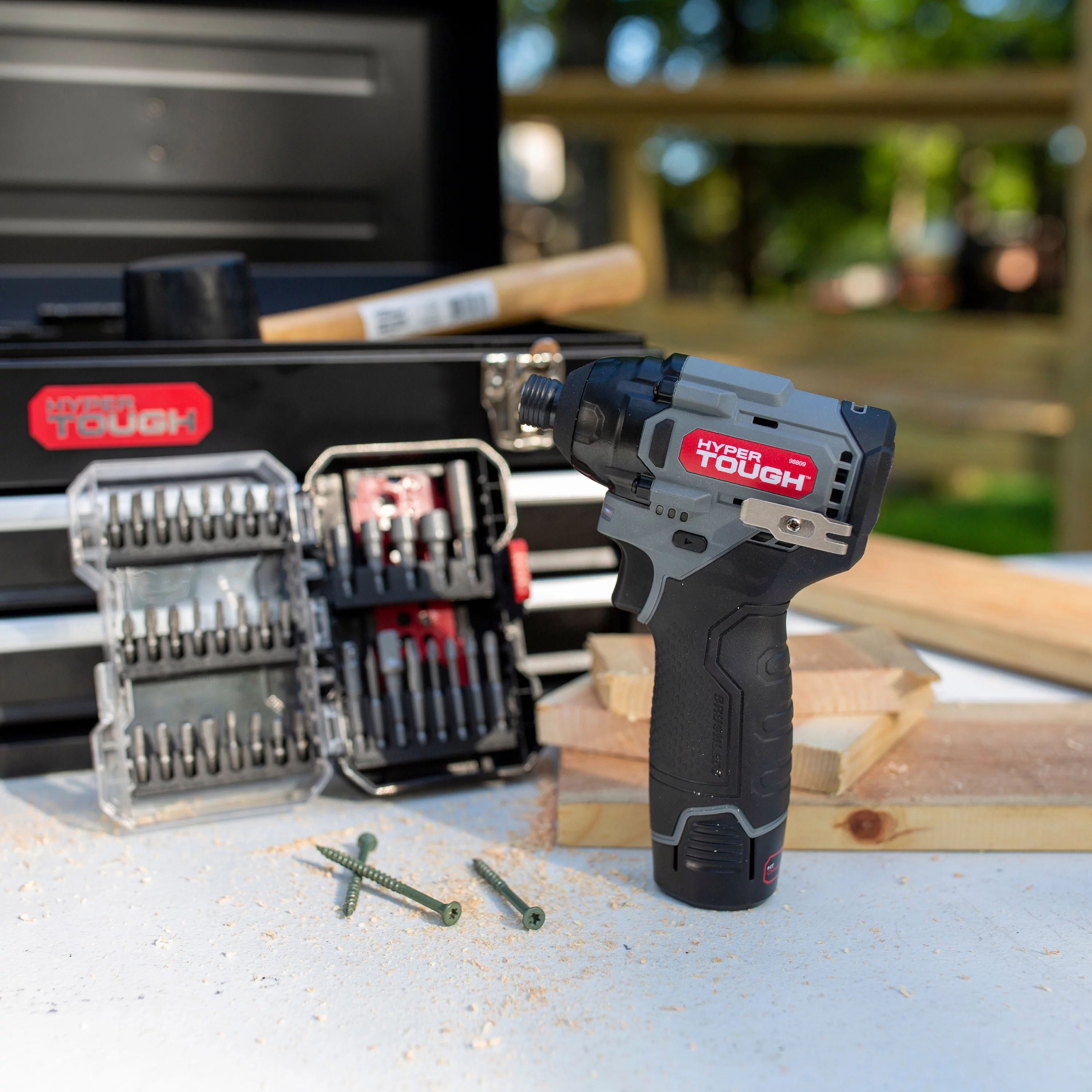 Hyper Tough 12V Max* Lithium-Ion Cordless Brushless Impact Driver with 1.5Ah Battery and Charger, Model 98809 - Inhomebuy