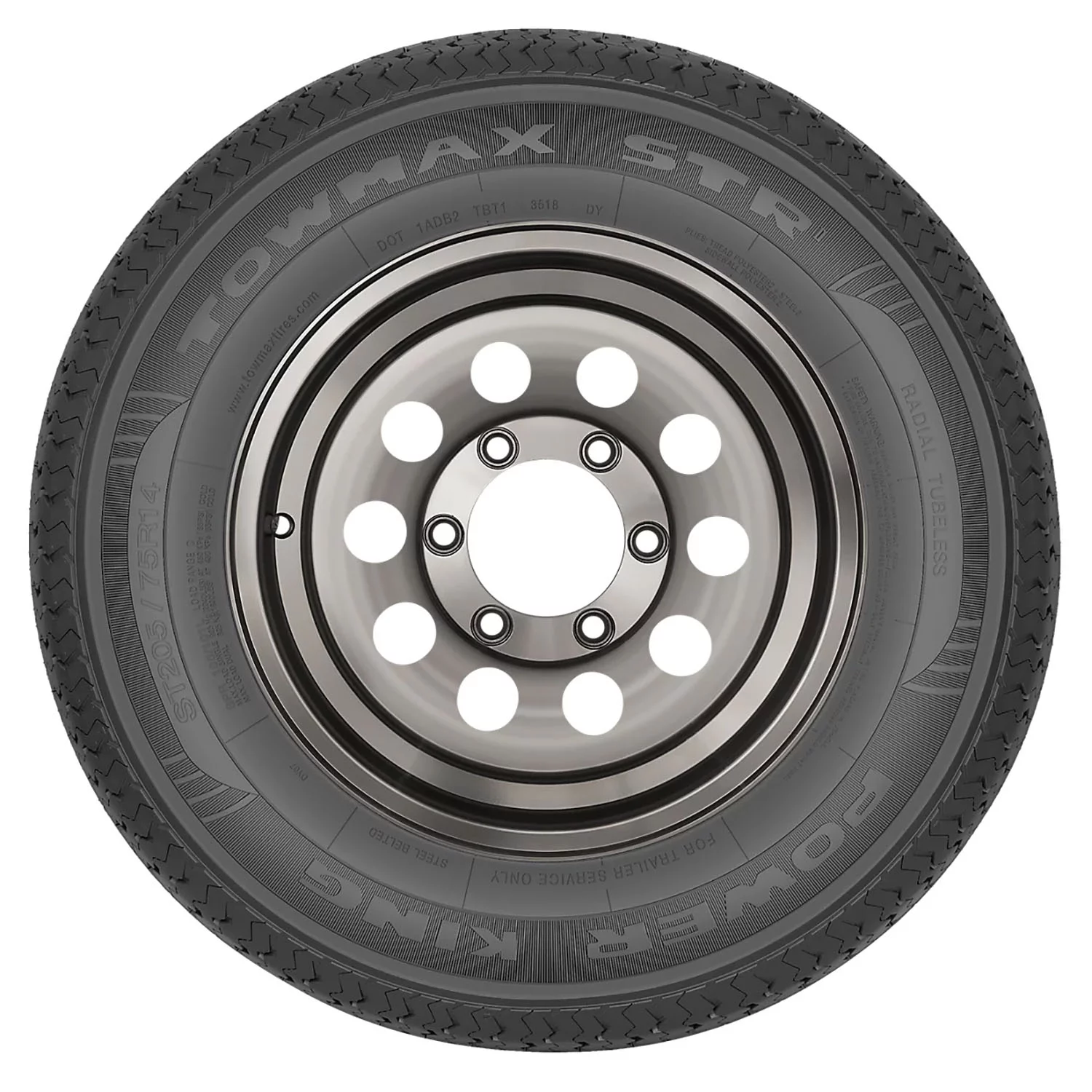Power King Towmax STR II ST205/75R15 107/102L D Trailer Tire - Inhomebuy