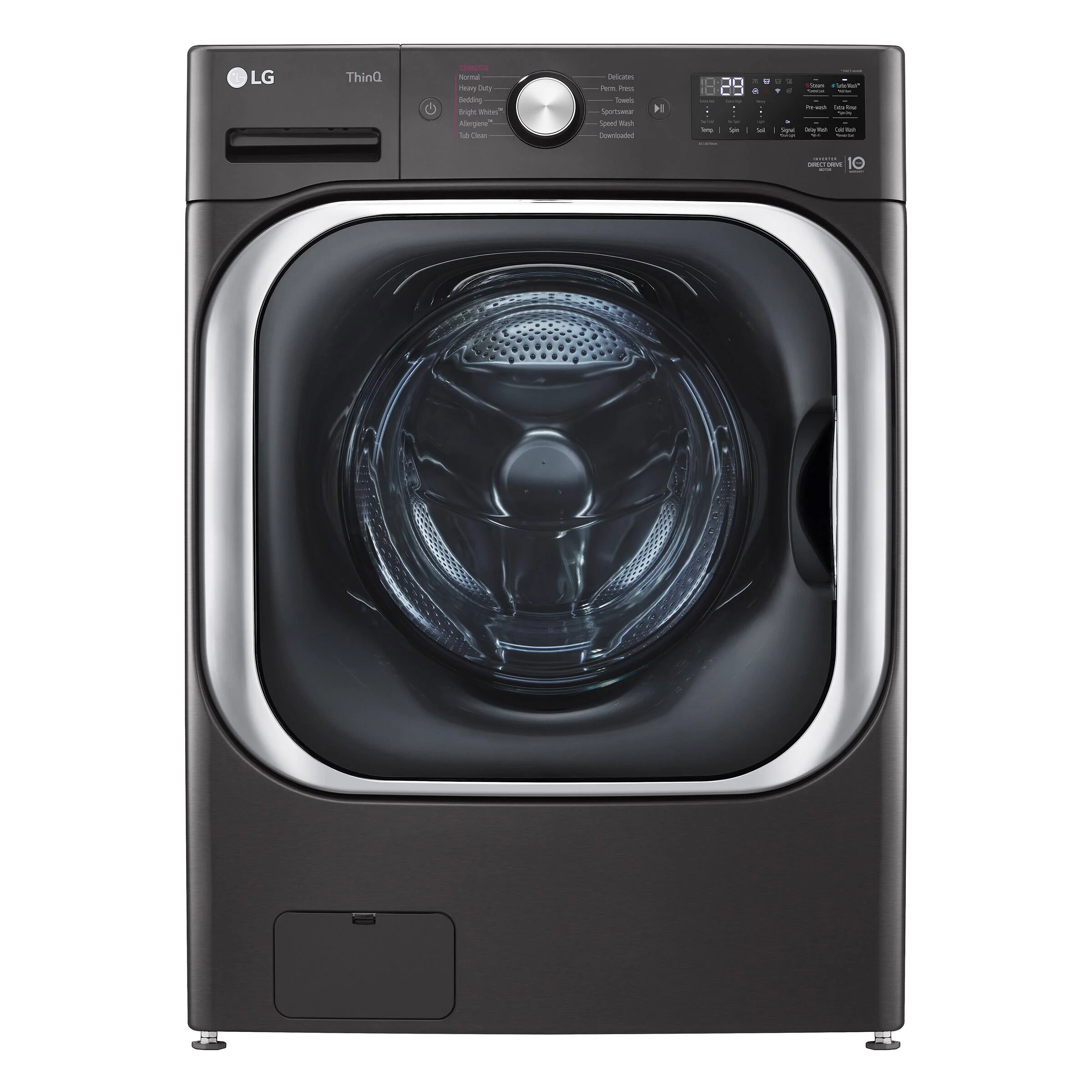 LG 6.0 CU.FT. BLACK STEEL FRONT LOAD WASHER WITH SMART WI-FI AND TURBOWASH - WM8900HBA - Inhomebuy