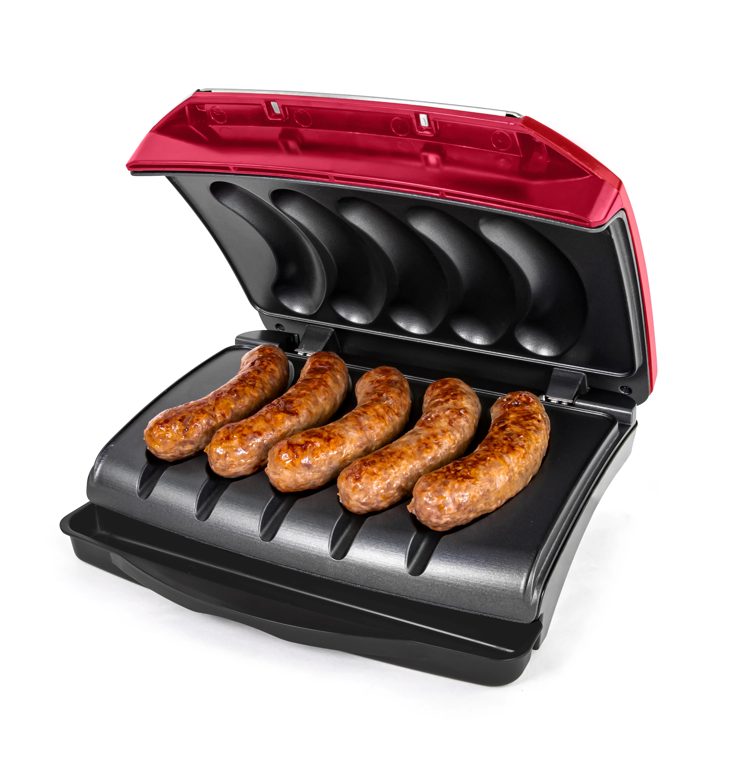 Nostalgia Game Day Sausage and Brat 5 Link Electric Grill with Oil Drip Tray - Inhomebuy
