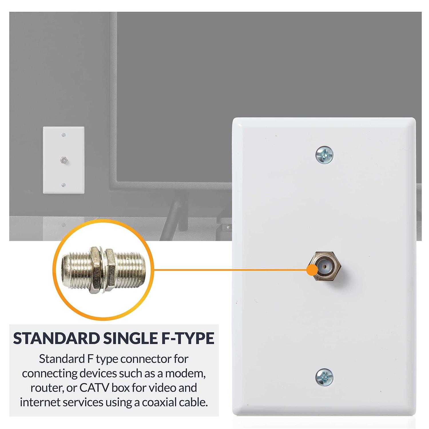 Newhouse Hardware 1-Port TV Cable Wall Plate F Connector - Inhomebuy