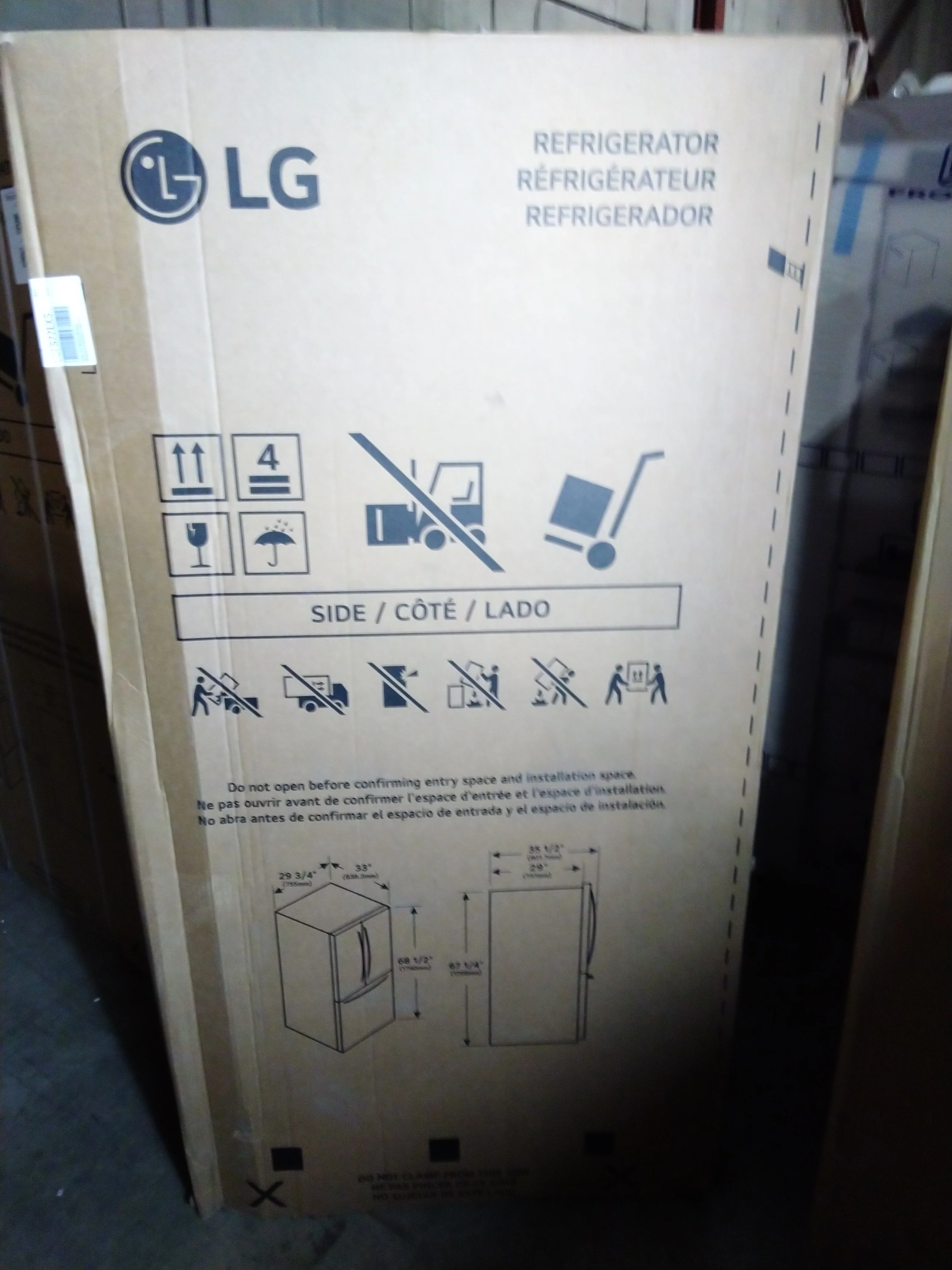 LG 30 in. 22 cu. ft. Stainless Steel French Door Refrigerator - LCFS22EXS - Inhomebuy