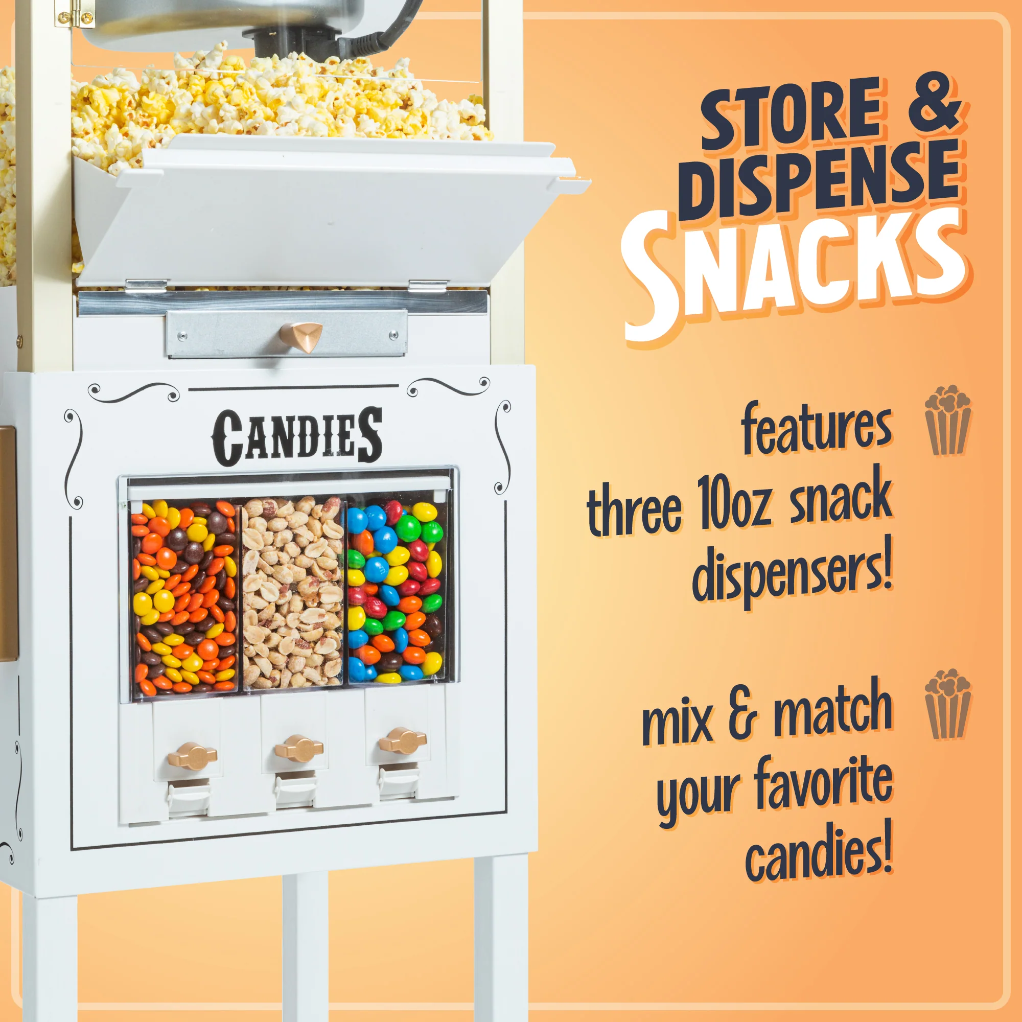 Candy & Snack Dispensing 8 Oz. Popcorn Cart - Inhomebuy